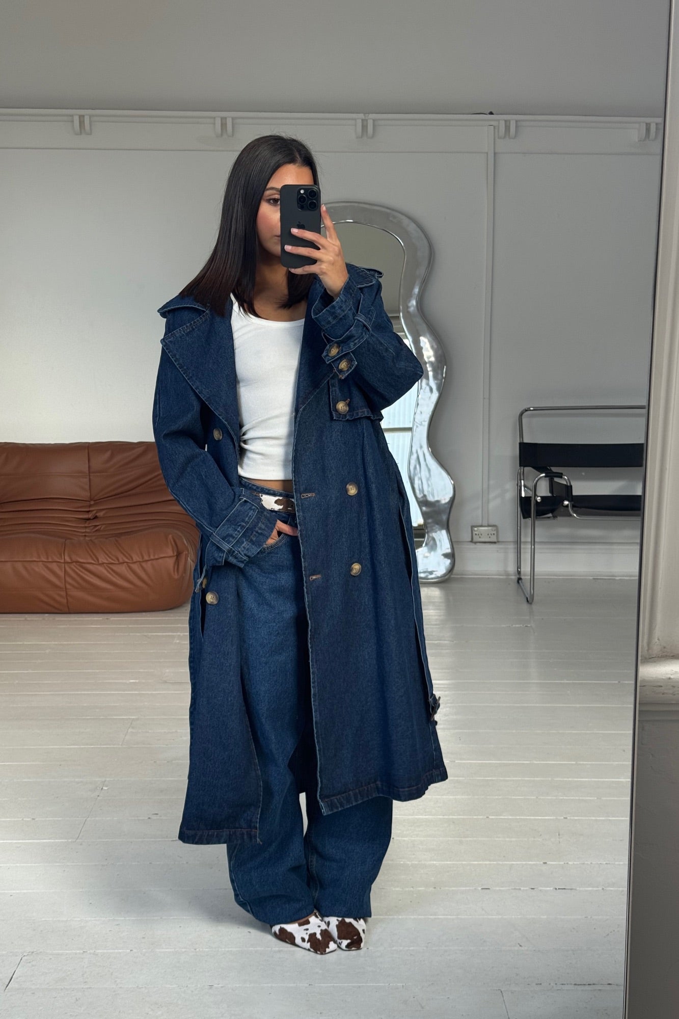 Ashley Trench Coat Dark Denim