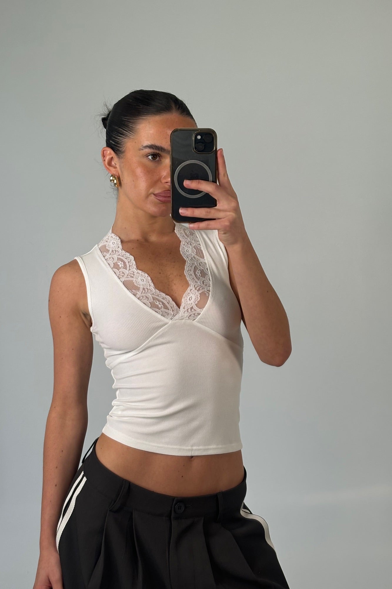 Khloe Lace Top White