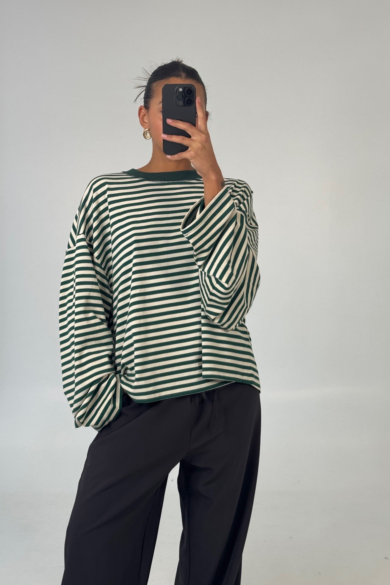 Bloom Long Sleeve Moss Stripe