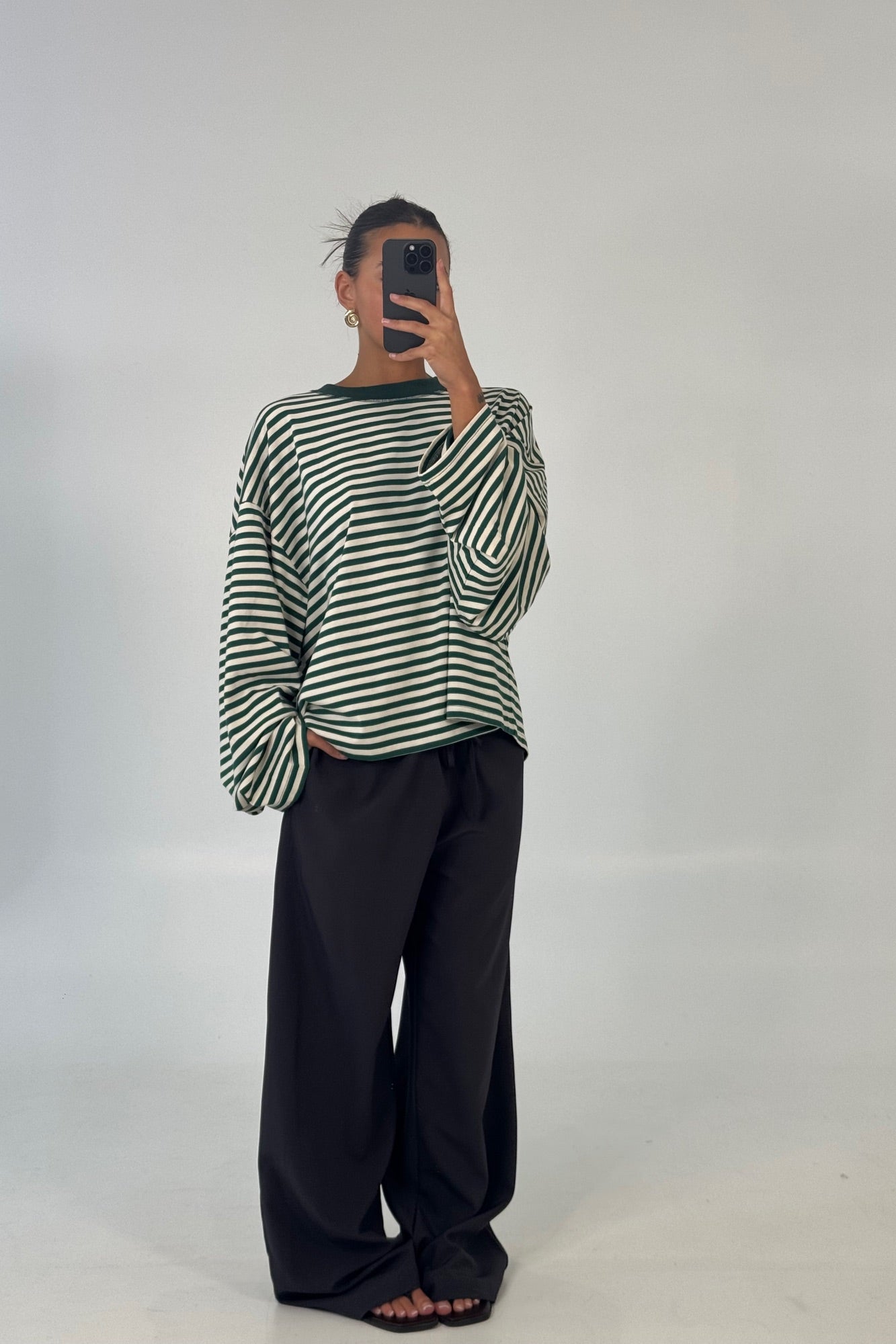 Bloom Long Sleeve Moss Stripe