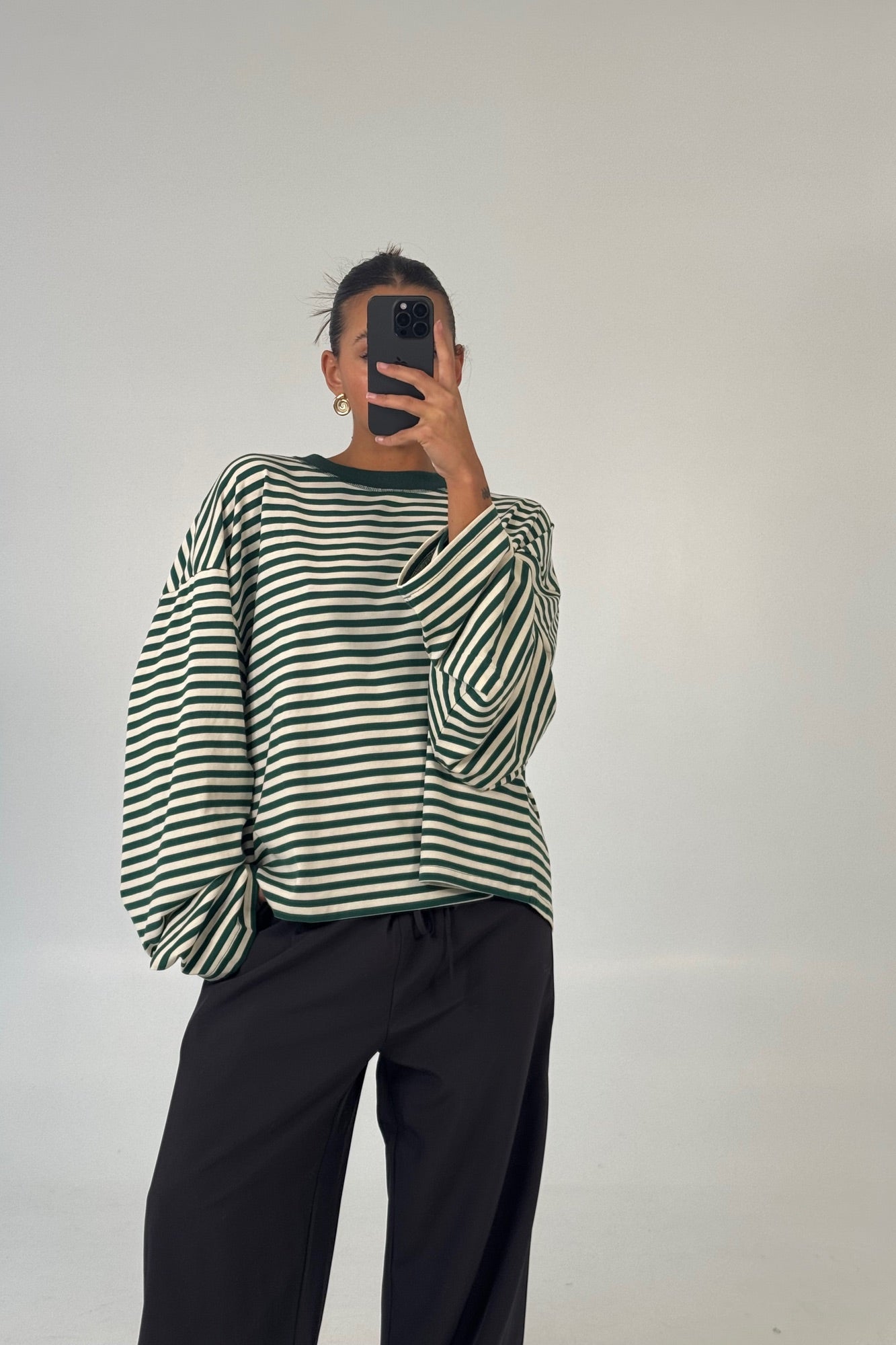 Bloom Long Sleeve Moss Stripe