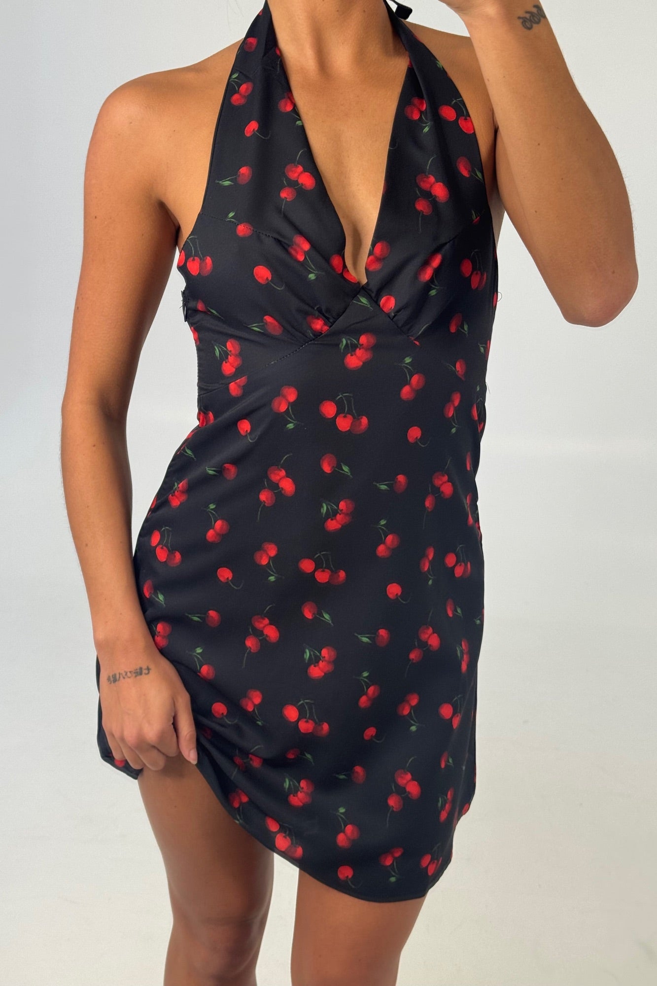 Cherry Mini Dress Black