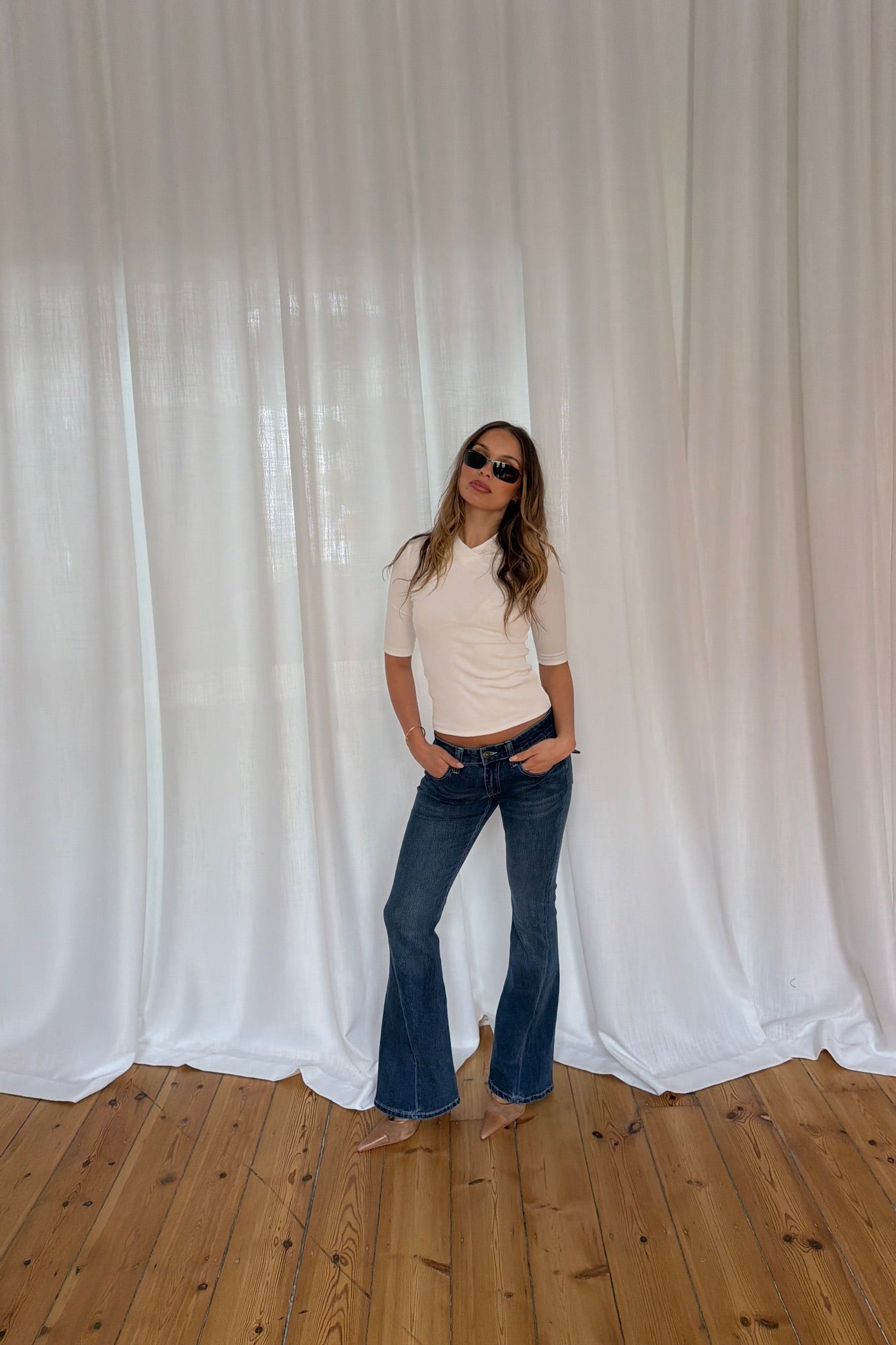 Tinka V Neck T-Shirt White