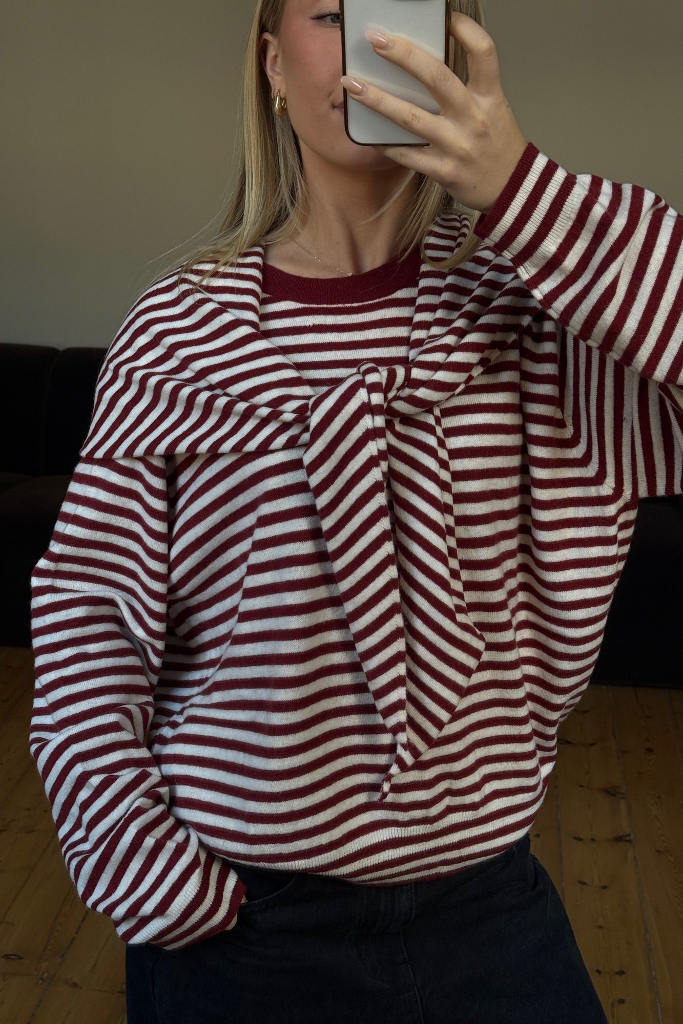 Olsen Knit Wine Stripe