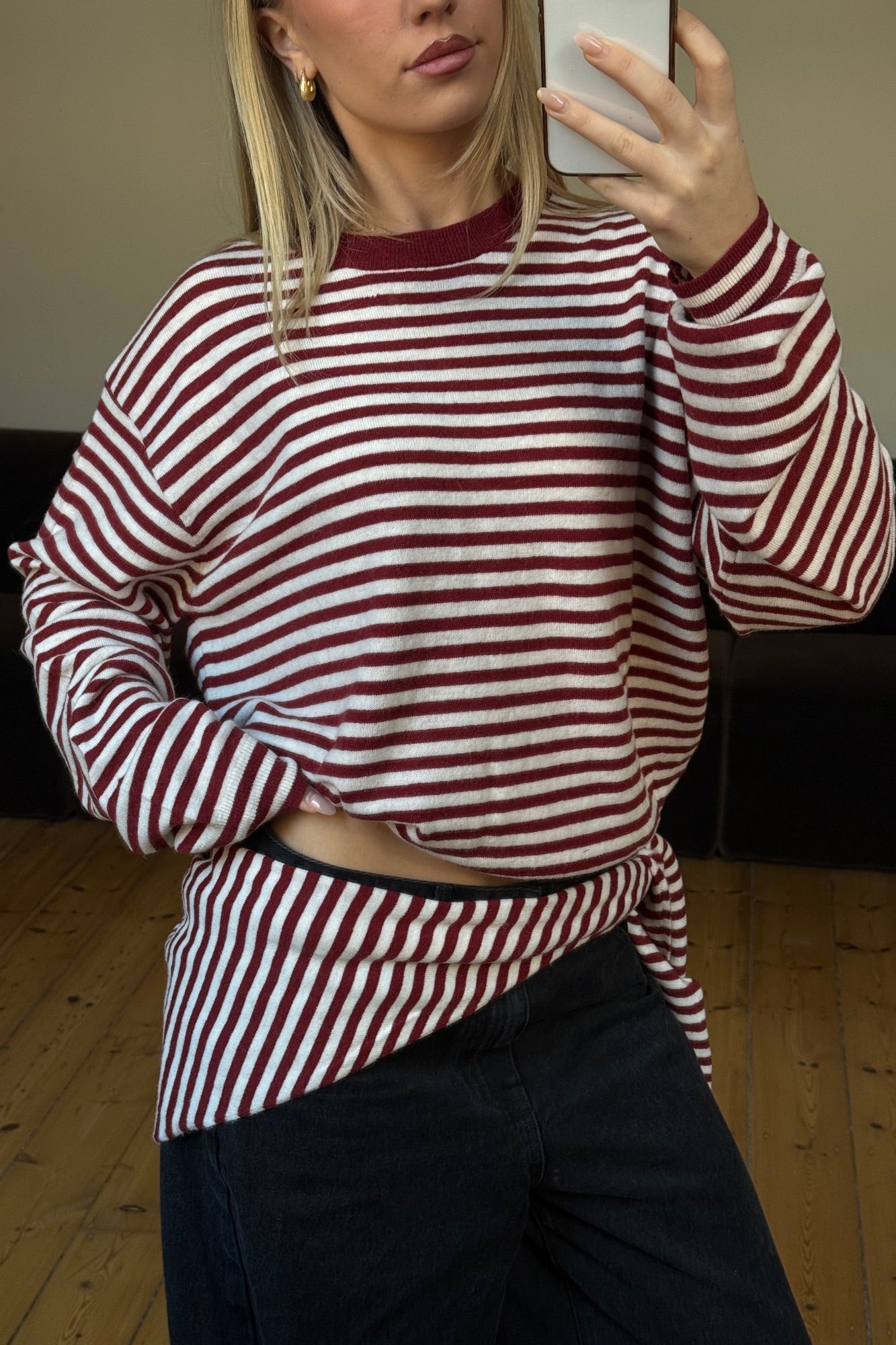 Olsen Knit Wine Stripe