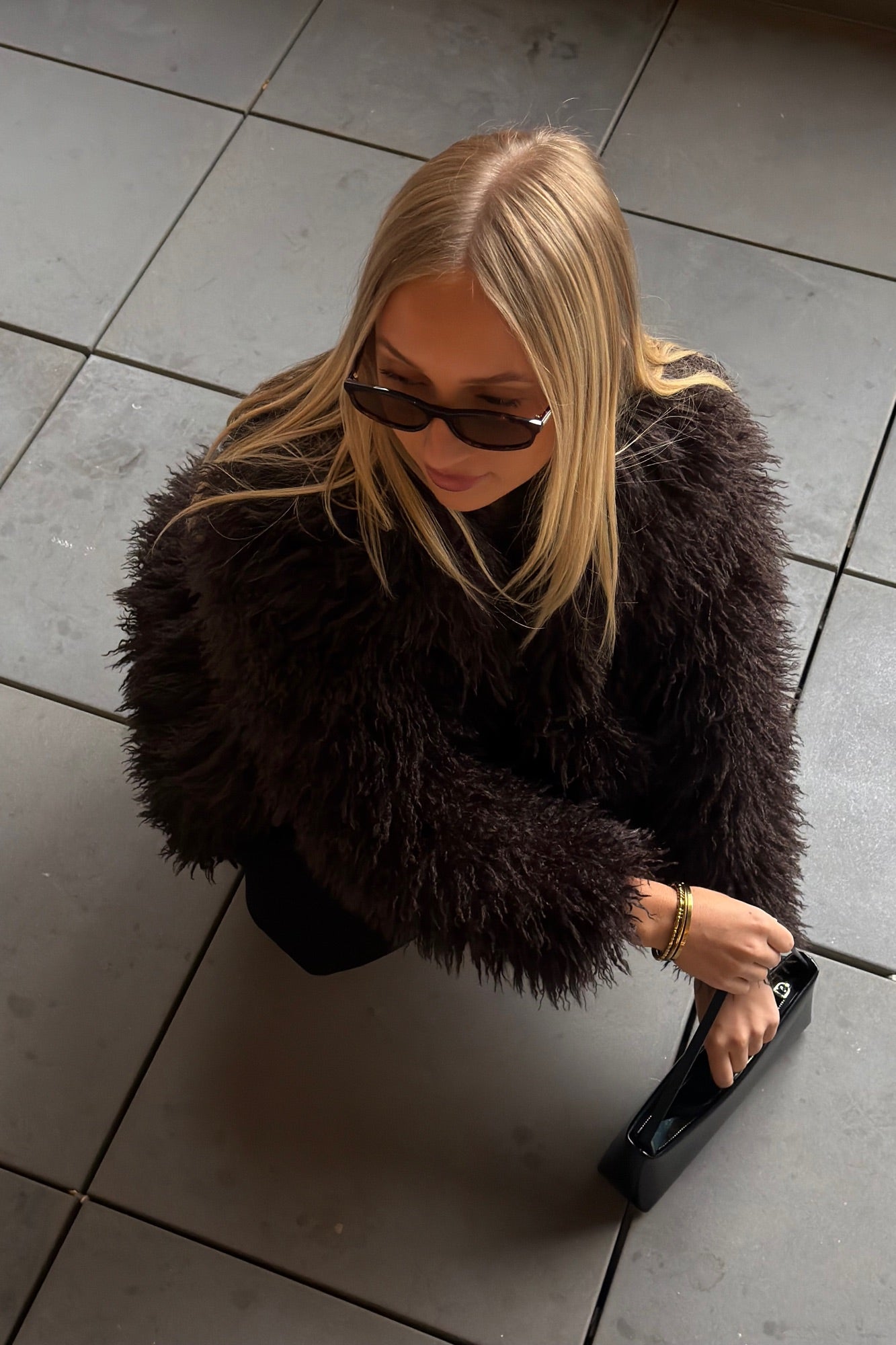 Zara Fur Jacket Chocolate