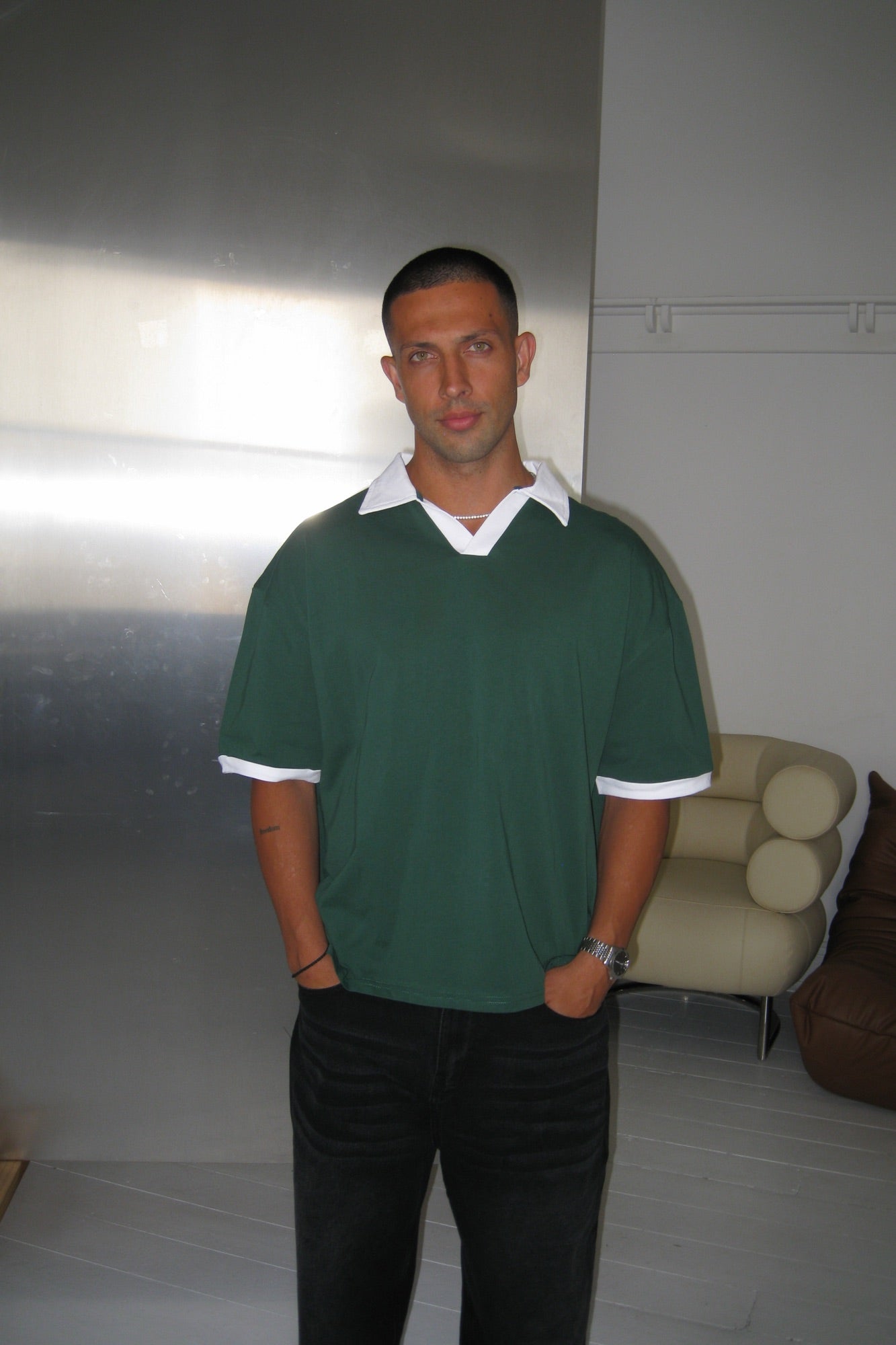 Two Tone Polo Emerald