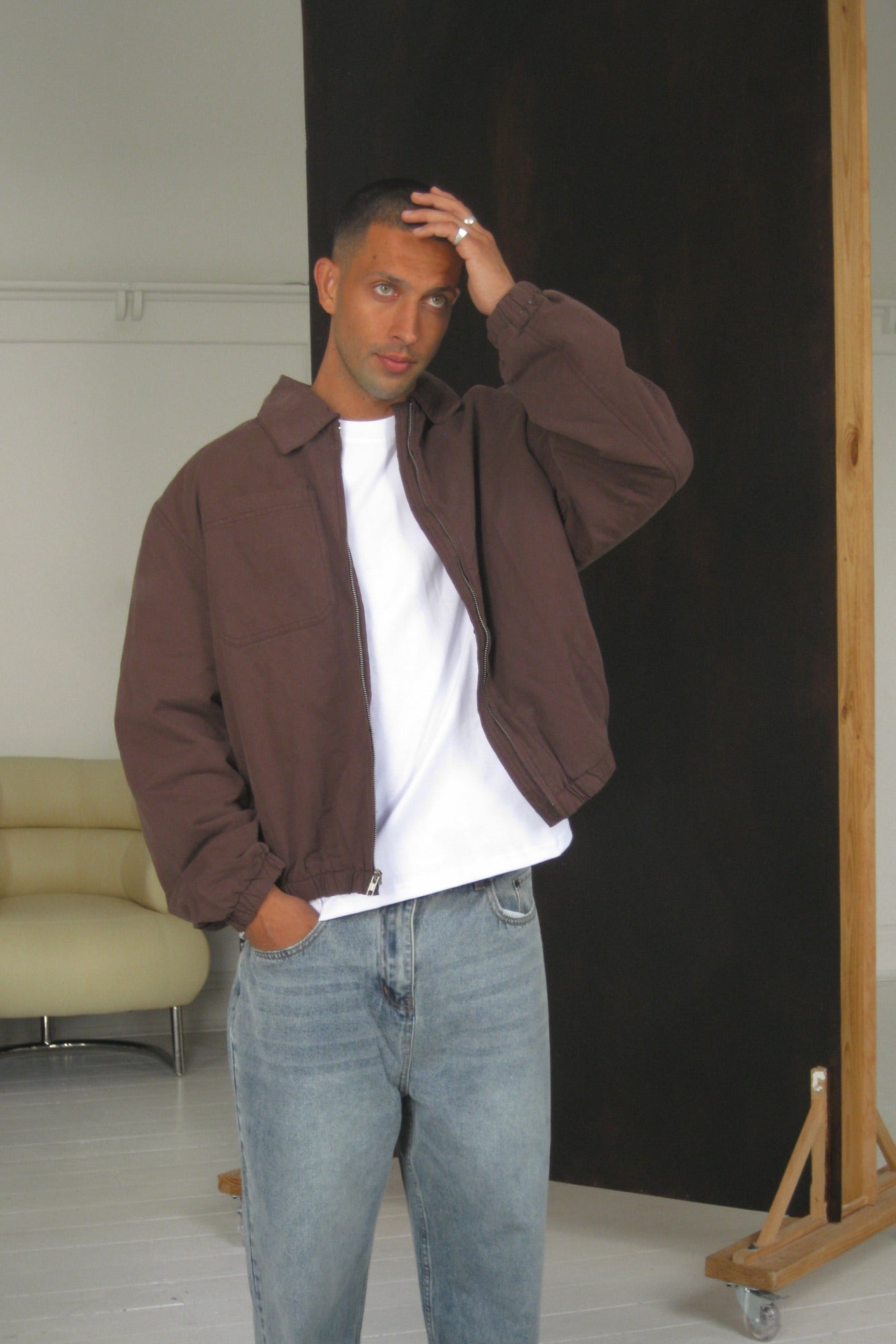 Charlie Soft Cotton Bomber Choc