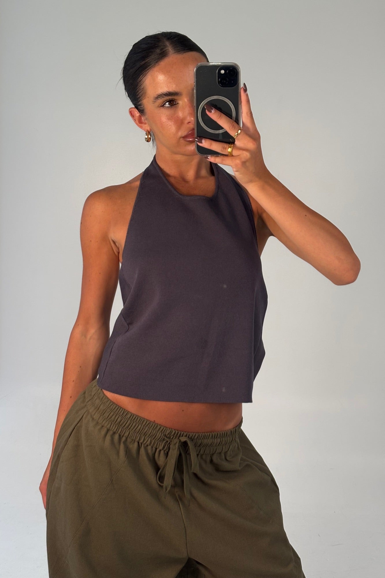 Opal Halter Top Slate