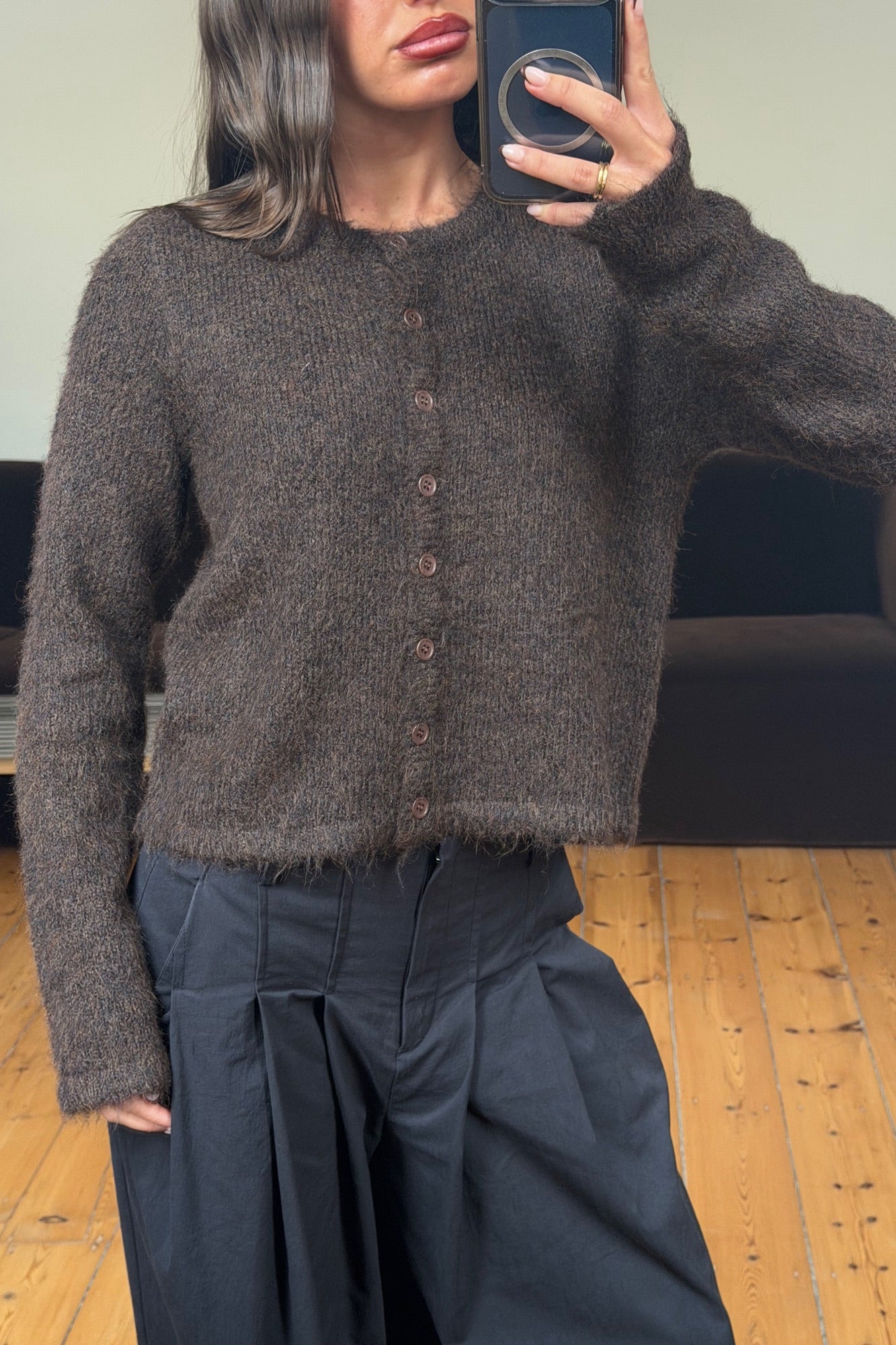 Poppy Cardi Chocolate
