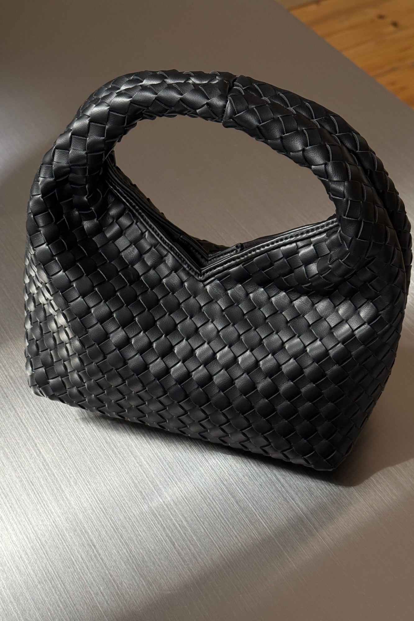 Solene Woven Handle Bag Black
