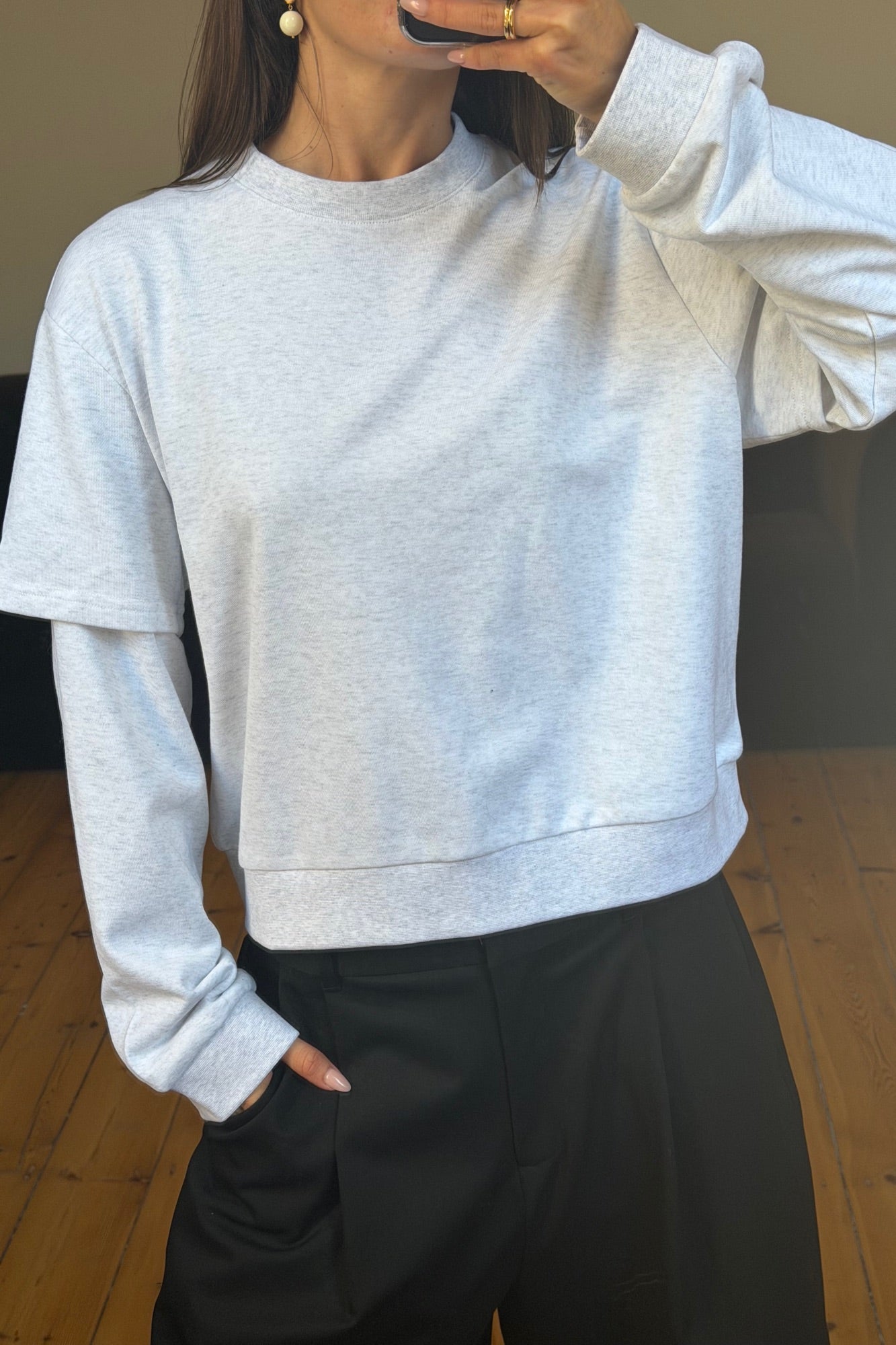 Jazmin Long Sleeve Light Grey