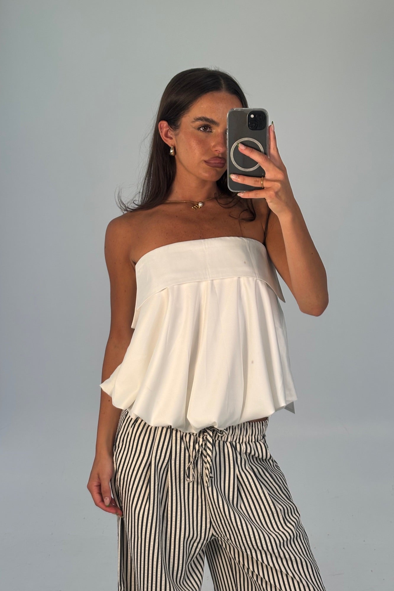 Makenzie Strapless Top White
