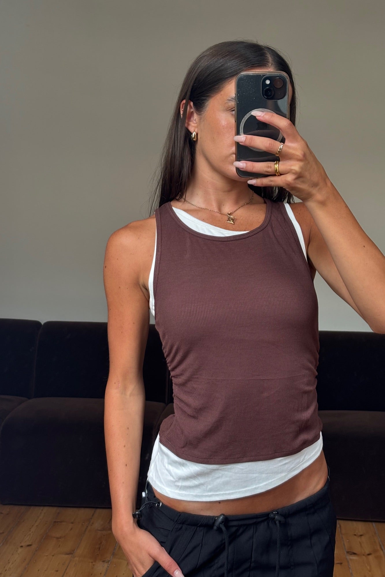 Nikita Layered Tank Chocolate