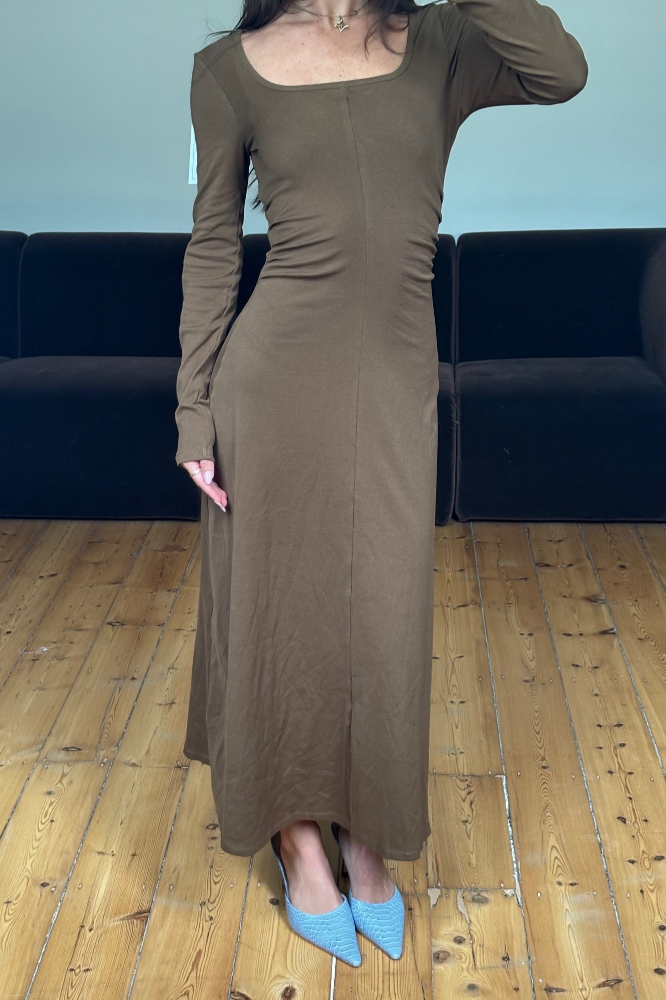 Alma Long Sleeve Dress Chocolate