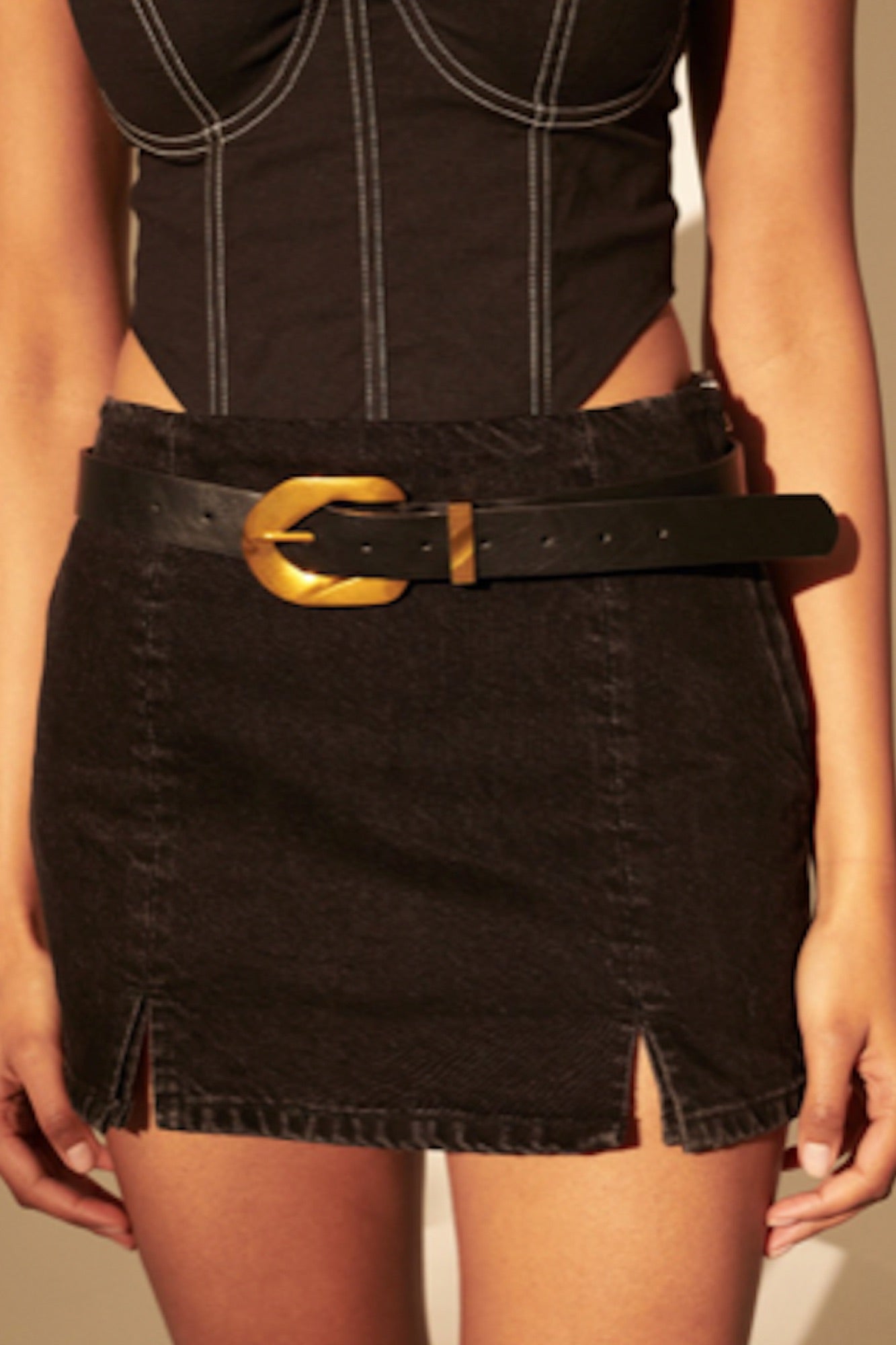 Erica Statement Buckle Belt Gold