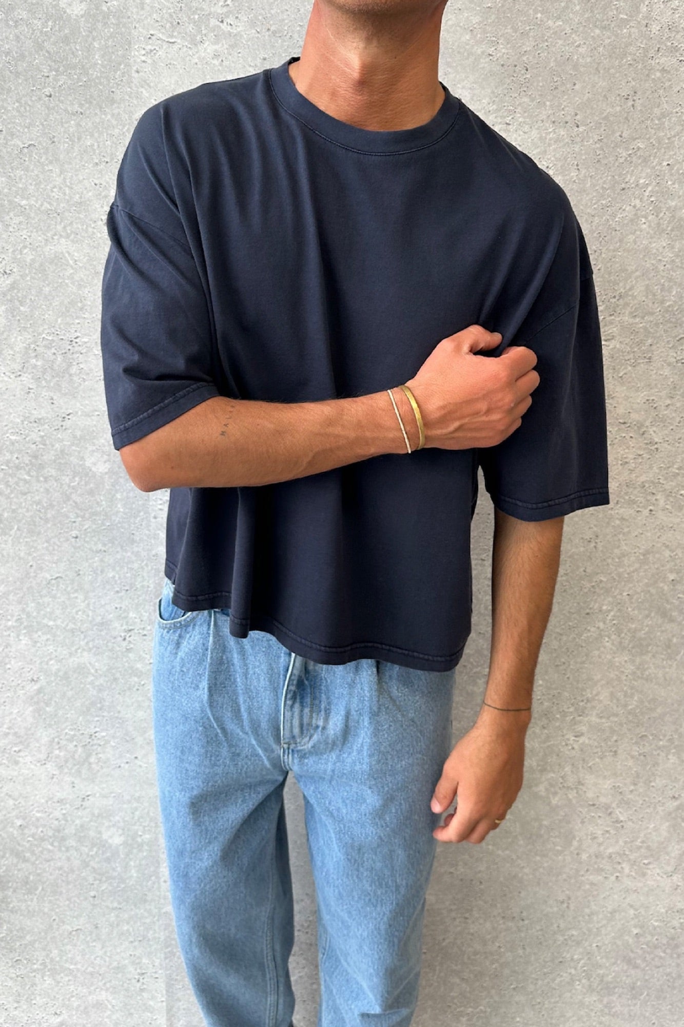 NTH Crop Box Tee Navy