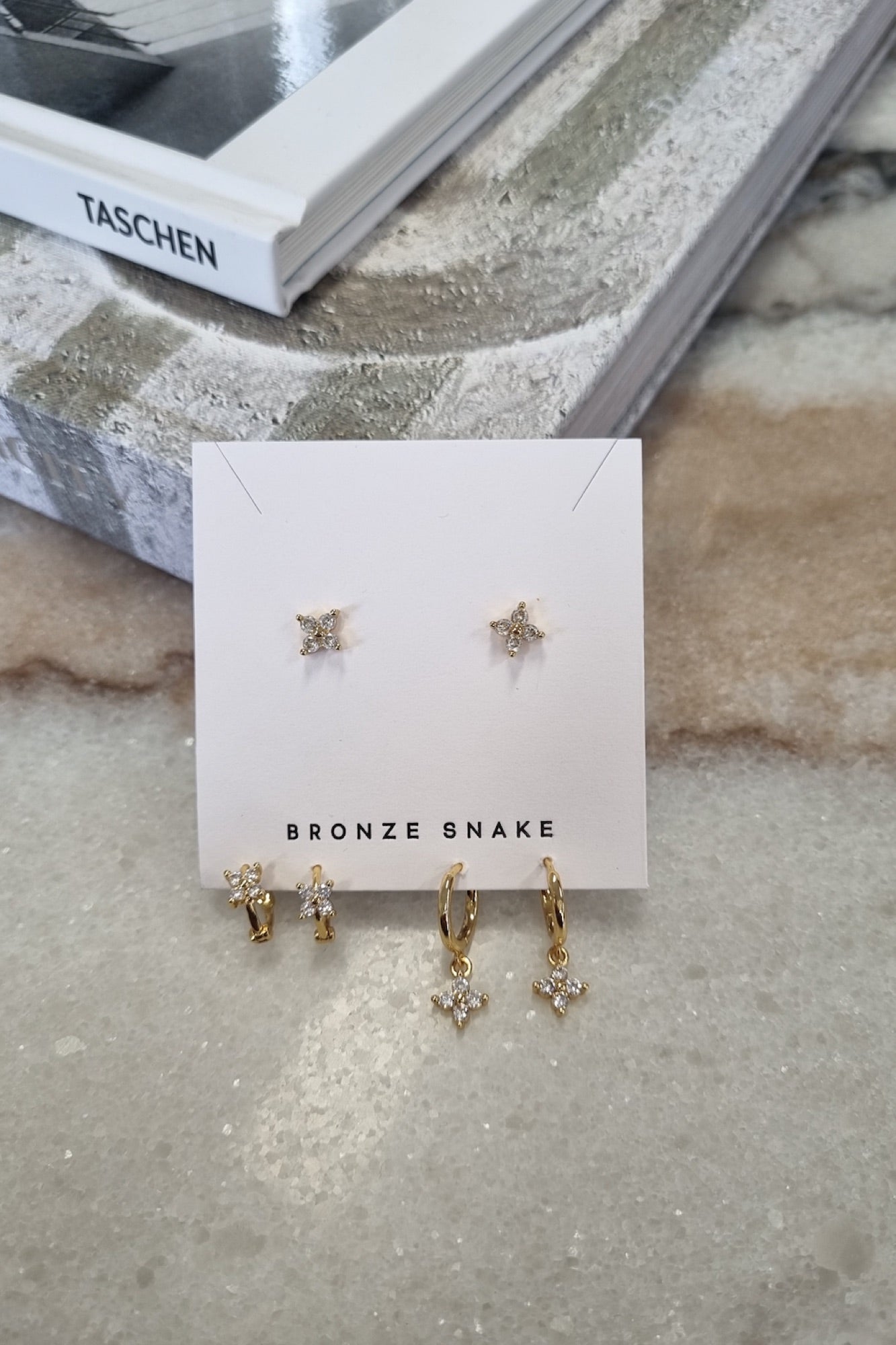 Elissa Stacker Earring Set Gold Plated