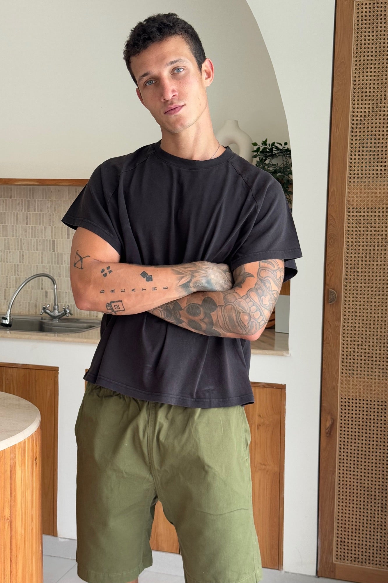 Fredrick Cotton Elastic Short Army - FINAL SALE