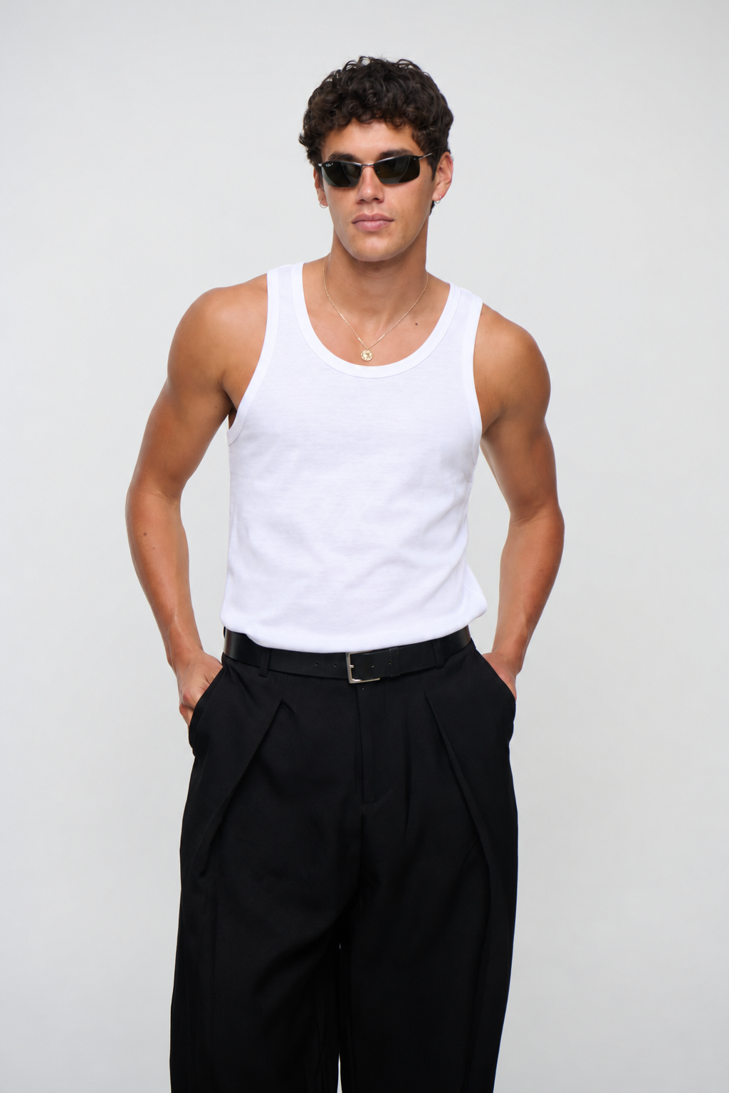 Ryan Fitted Tank White
