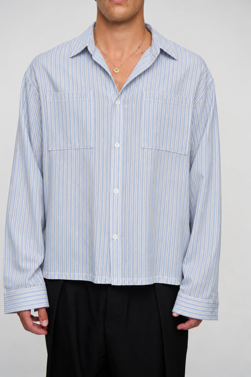 Miles Stripe Shirt Blue
