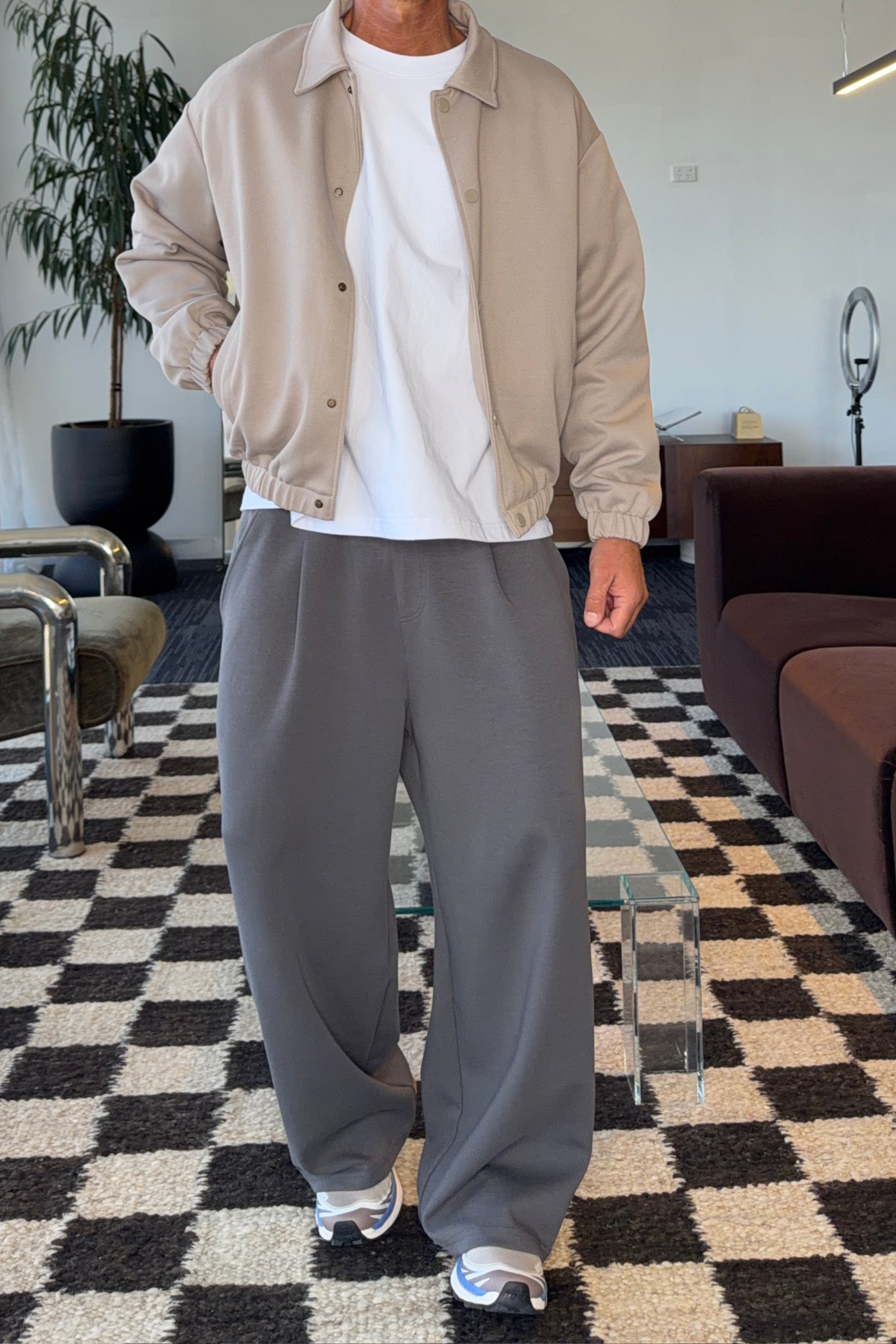Chet Textured Bomber Ivory