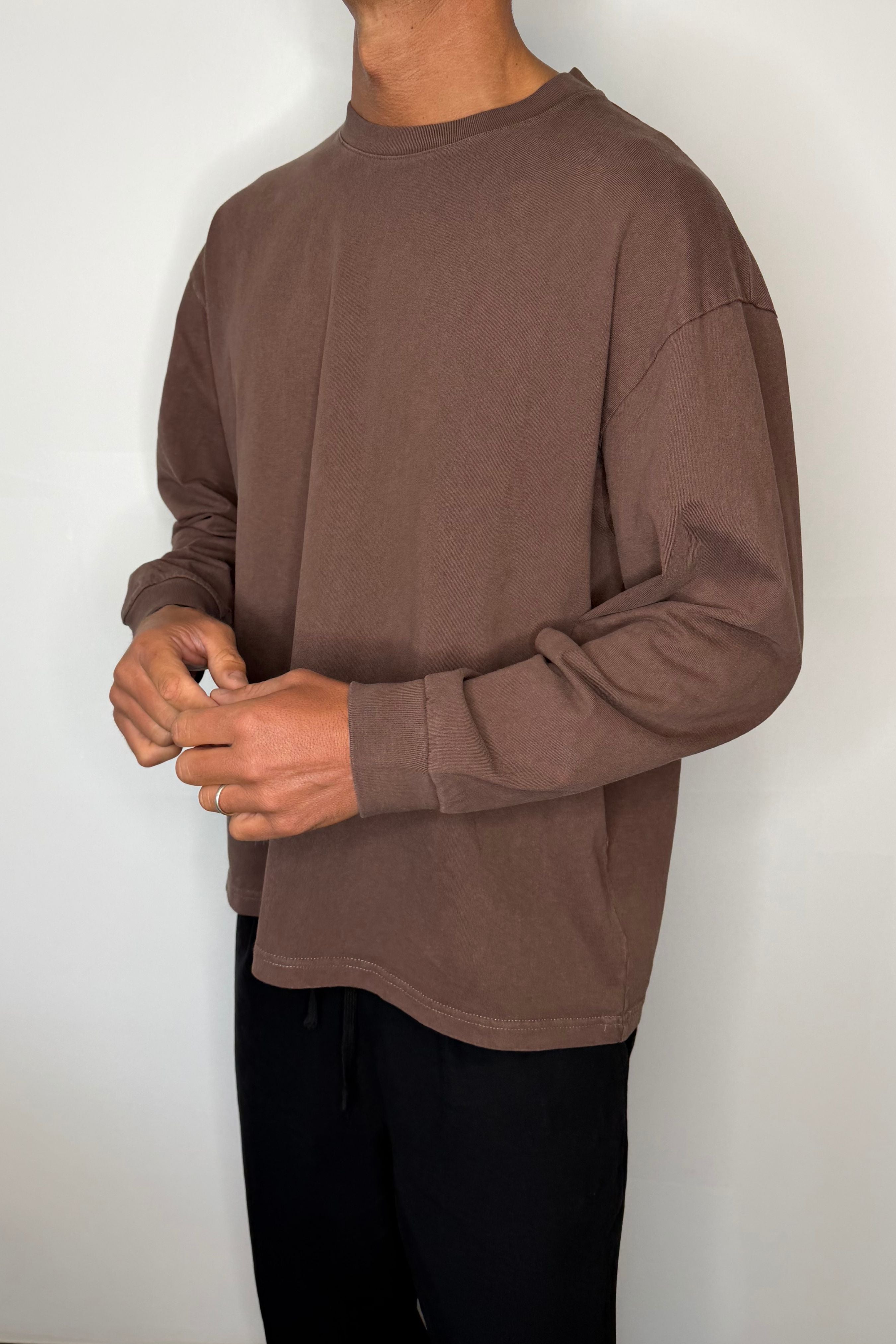 Enzyme Wash Long Sleeve Choc