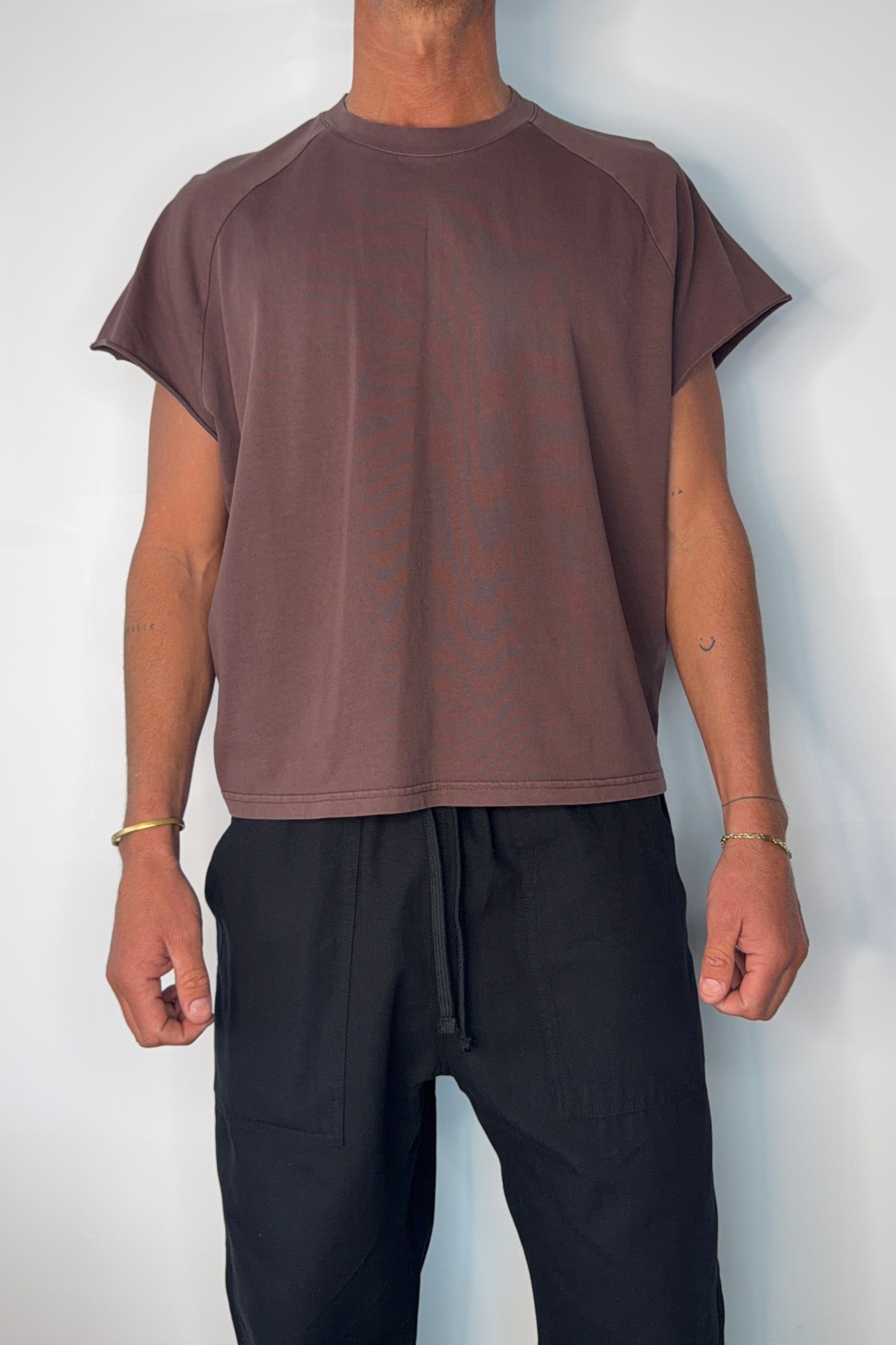 Raglan Crop Box Tank Choc