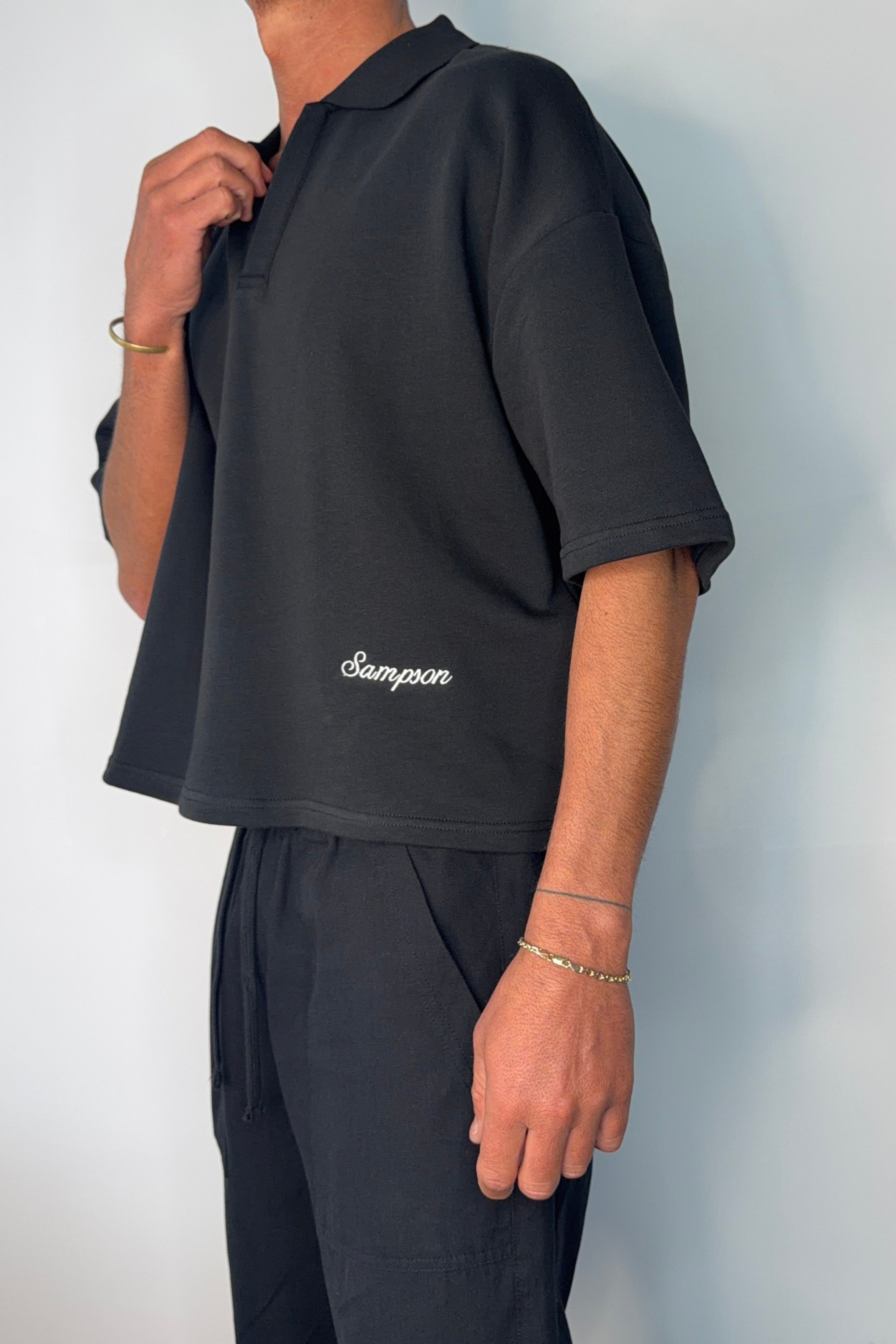 Jersey Crop Polo Embroidery Logo