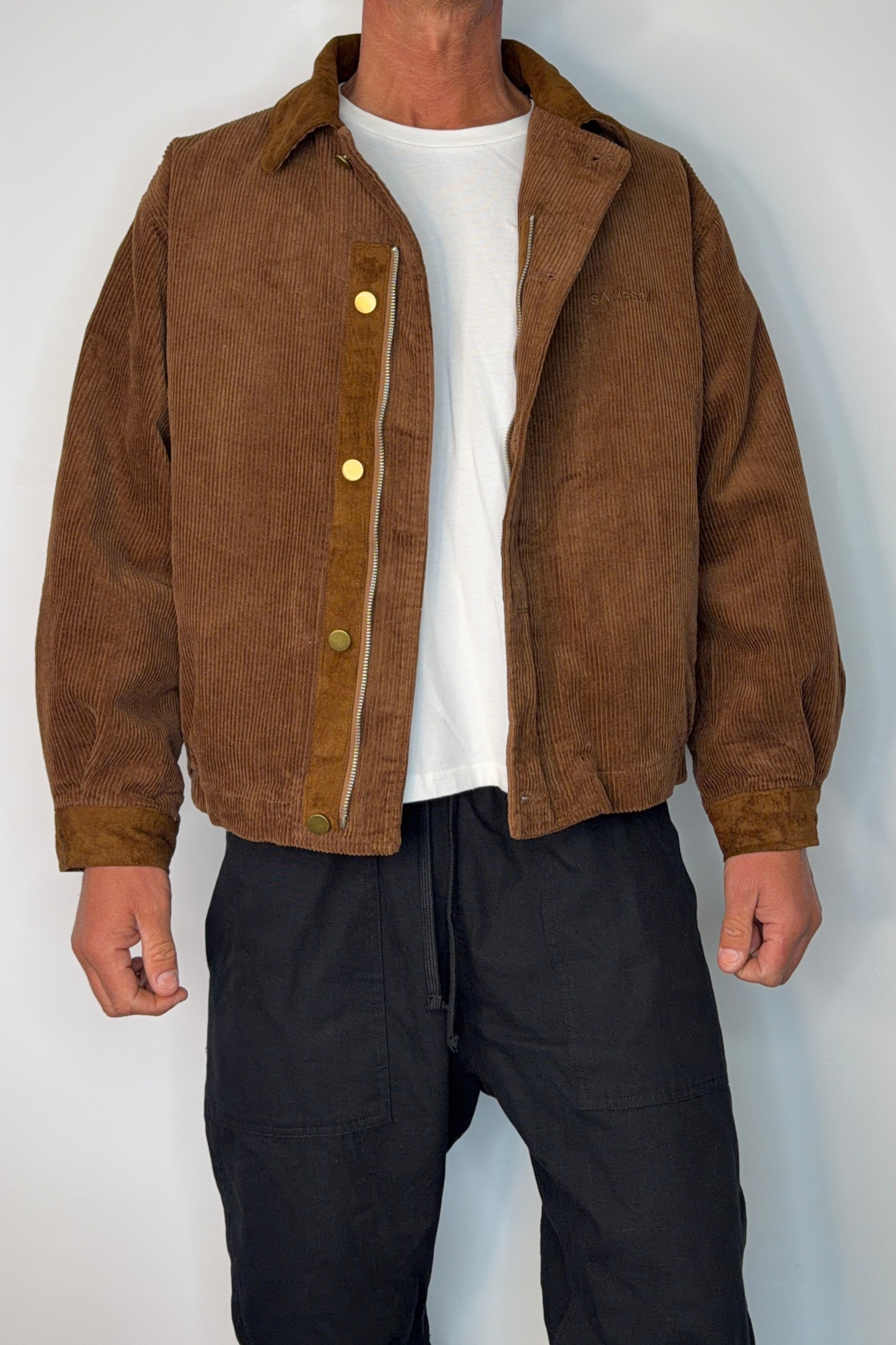 Relaxed Cord Bomber Choc