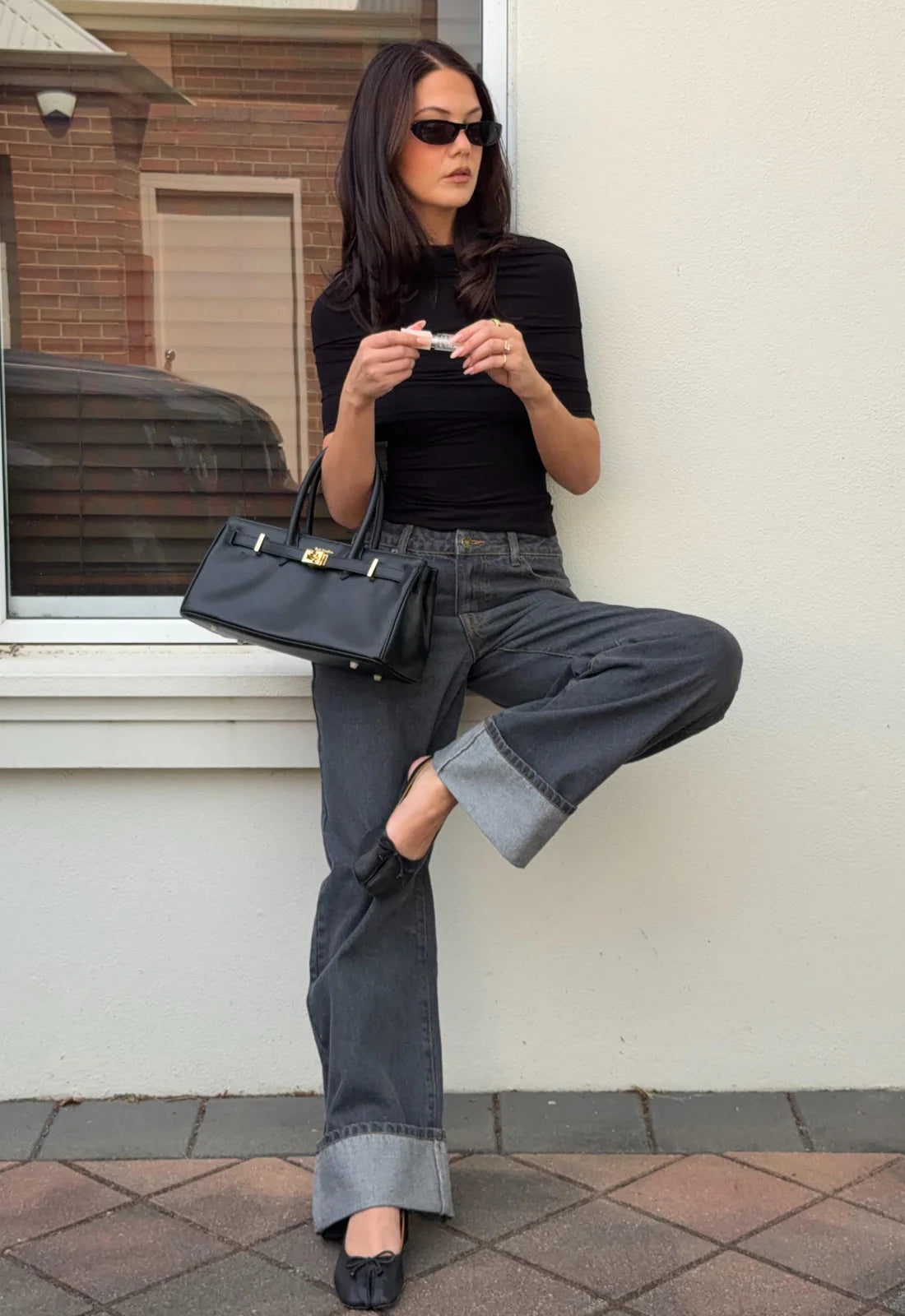 Top Model Cuffed Jean Charcoal