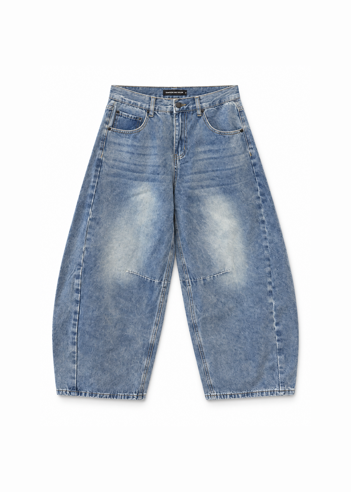 Silv Baggy Drawstring Denim Blue
