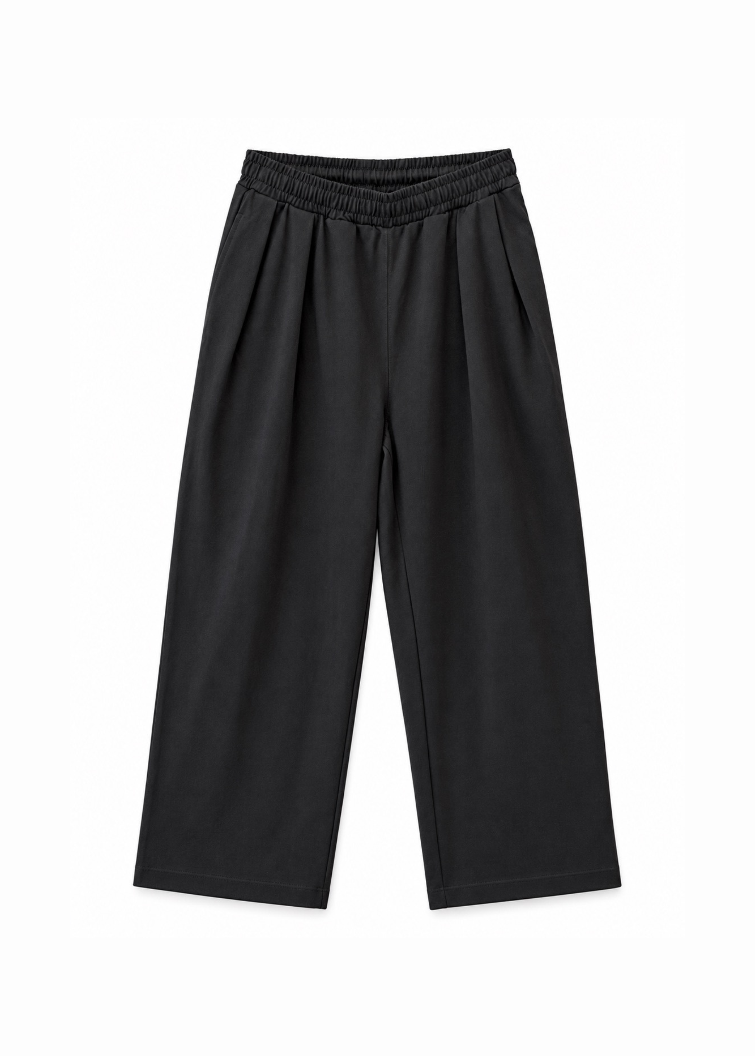 Relaxed Tailored Cotton Suit Pant Black
