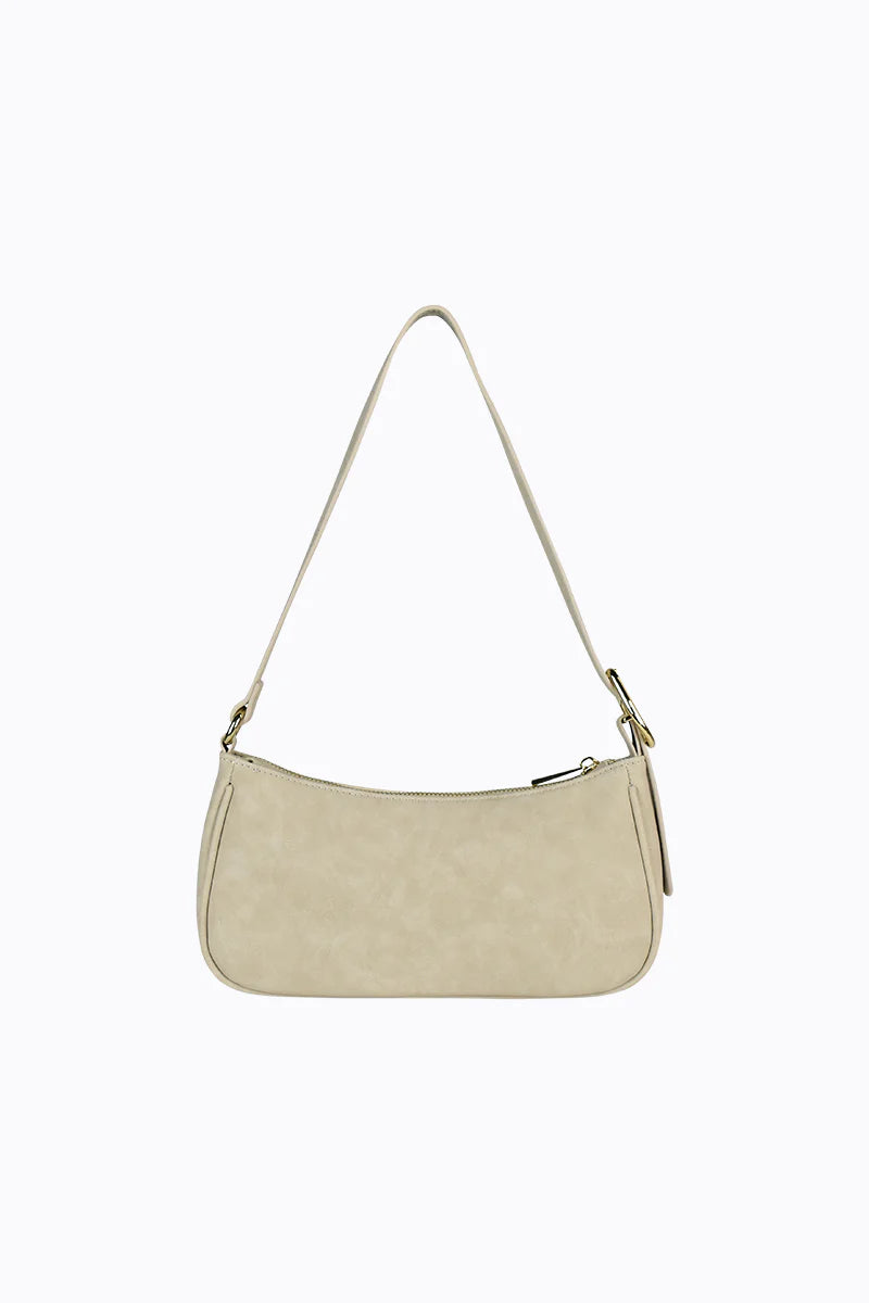 Jesabel Shoulder Bag Beige Suede/Gold