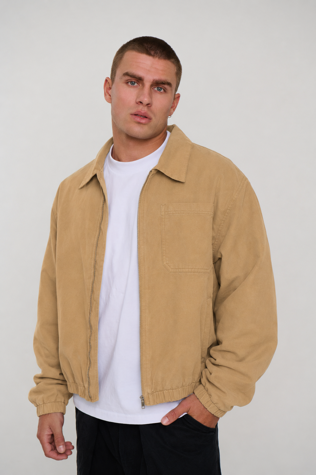 Charlie Soft Cotton Bomber Sand