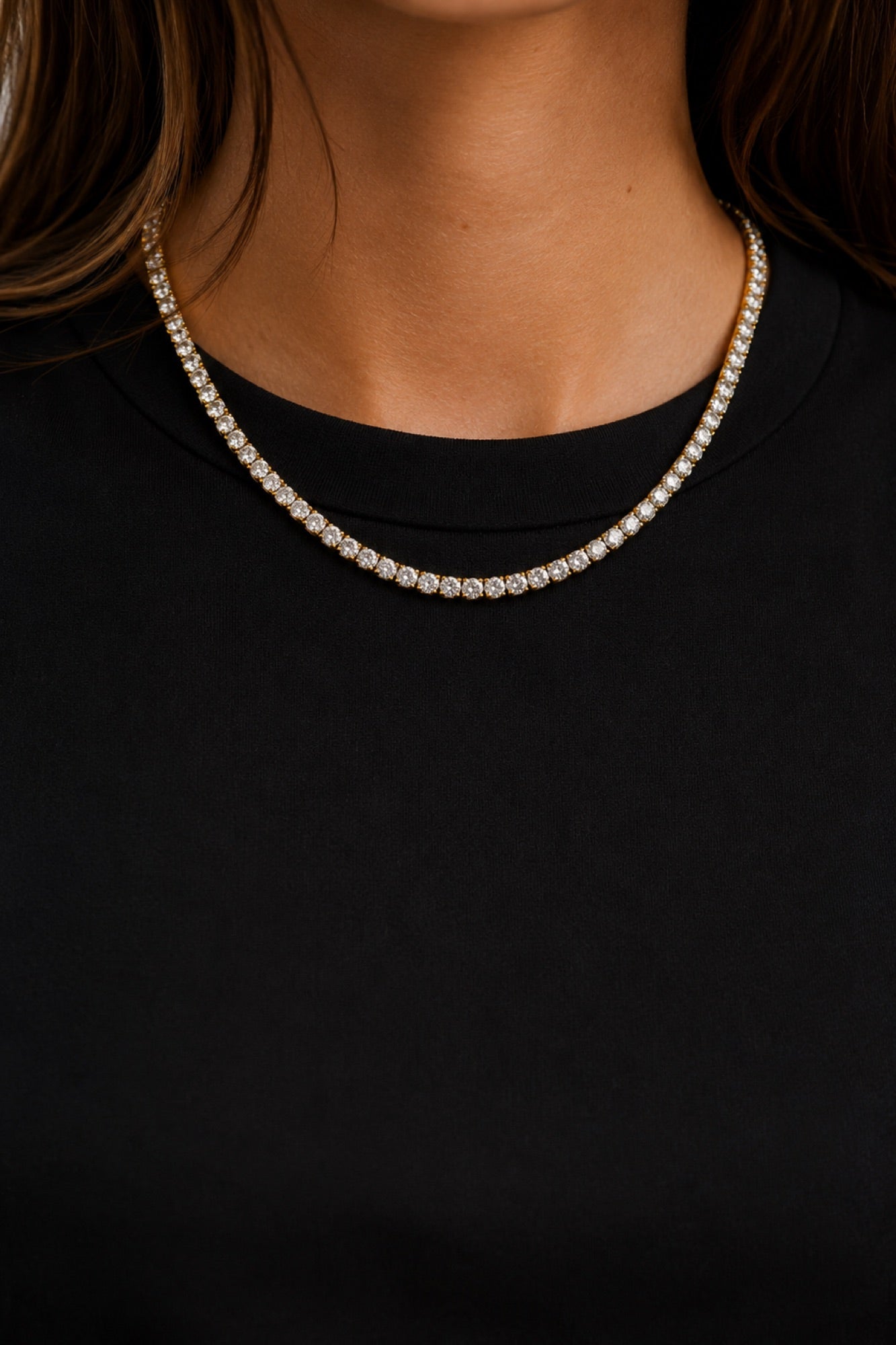 Tennis Necklace 18K Gold Plated