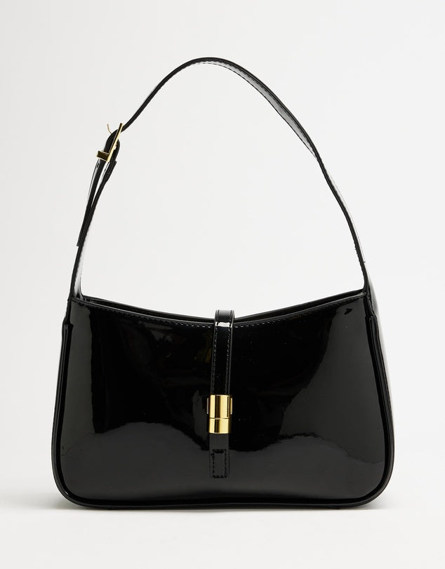 Clara Shoulder Bag Black Patent