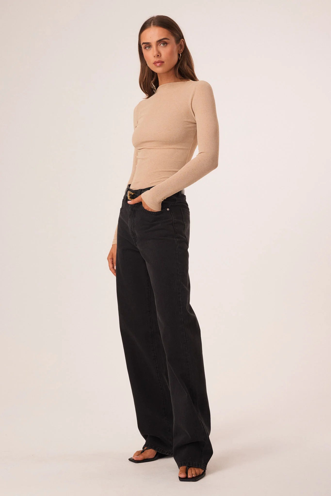 Katya Long Sleeve Top Tan