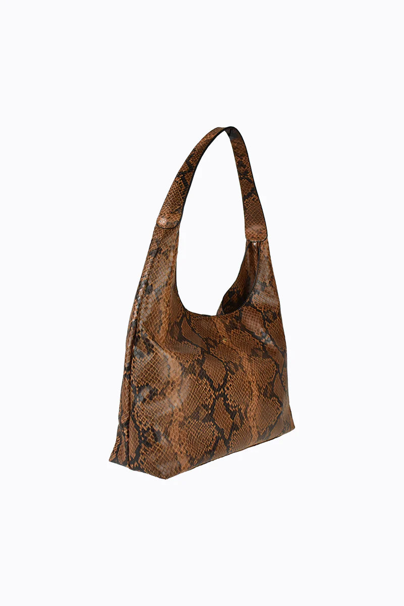 Jami Slouche Tote Tan Snake