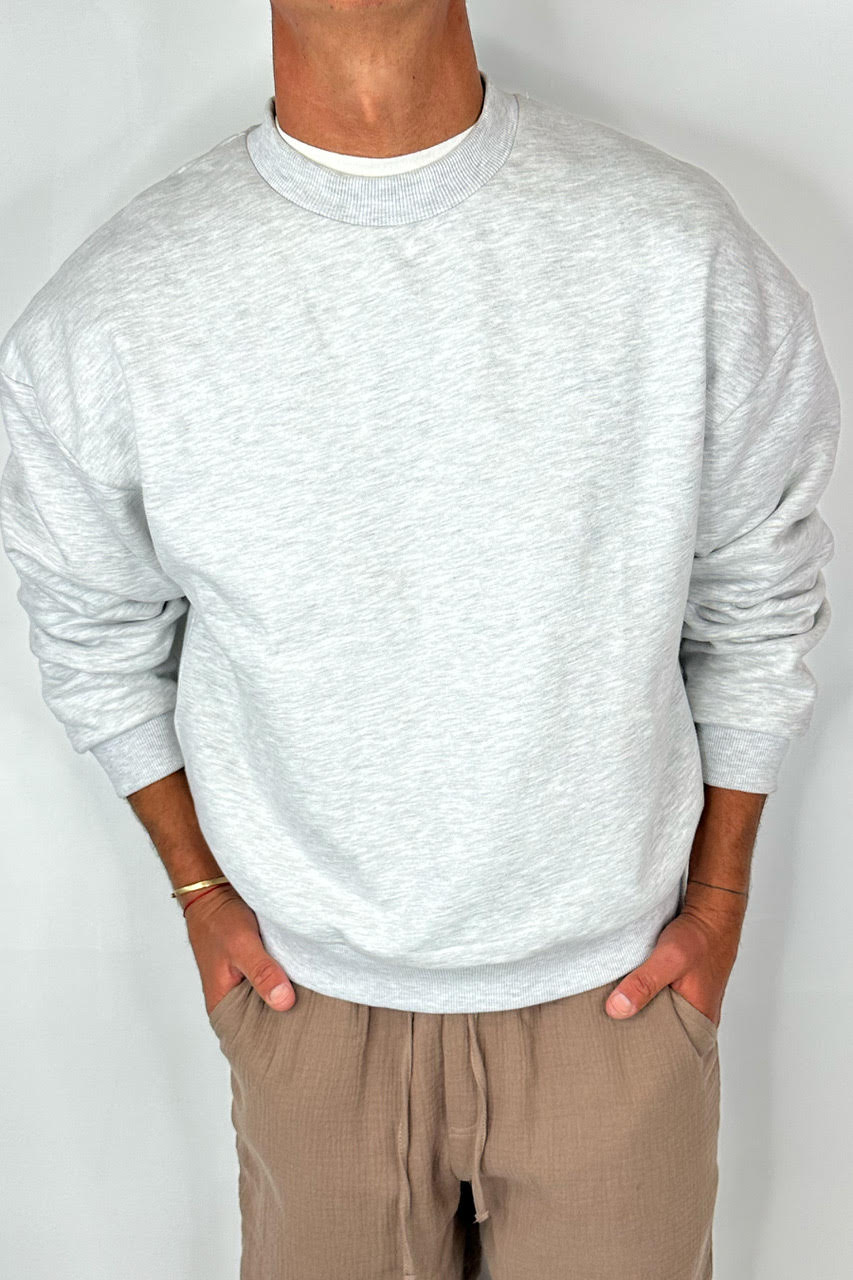 Francis Drop Sleeve Sweater Grey Marle