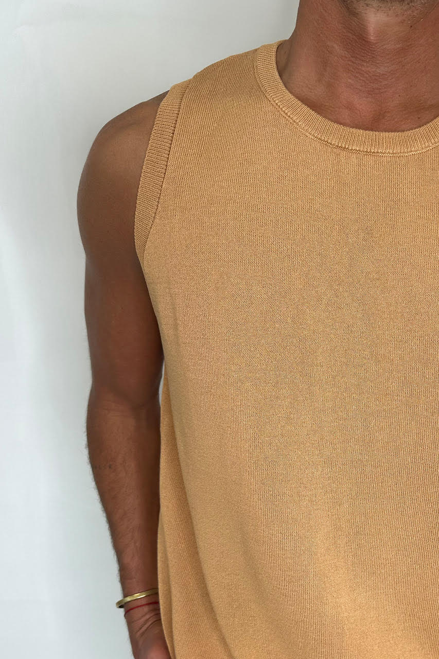Knitted Crew Tank Rust