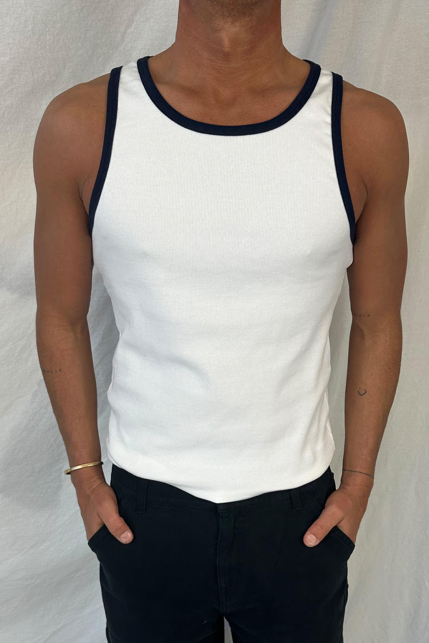 NTH Fitted Tank Navy Rib