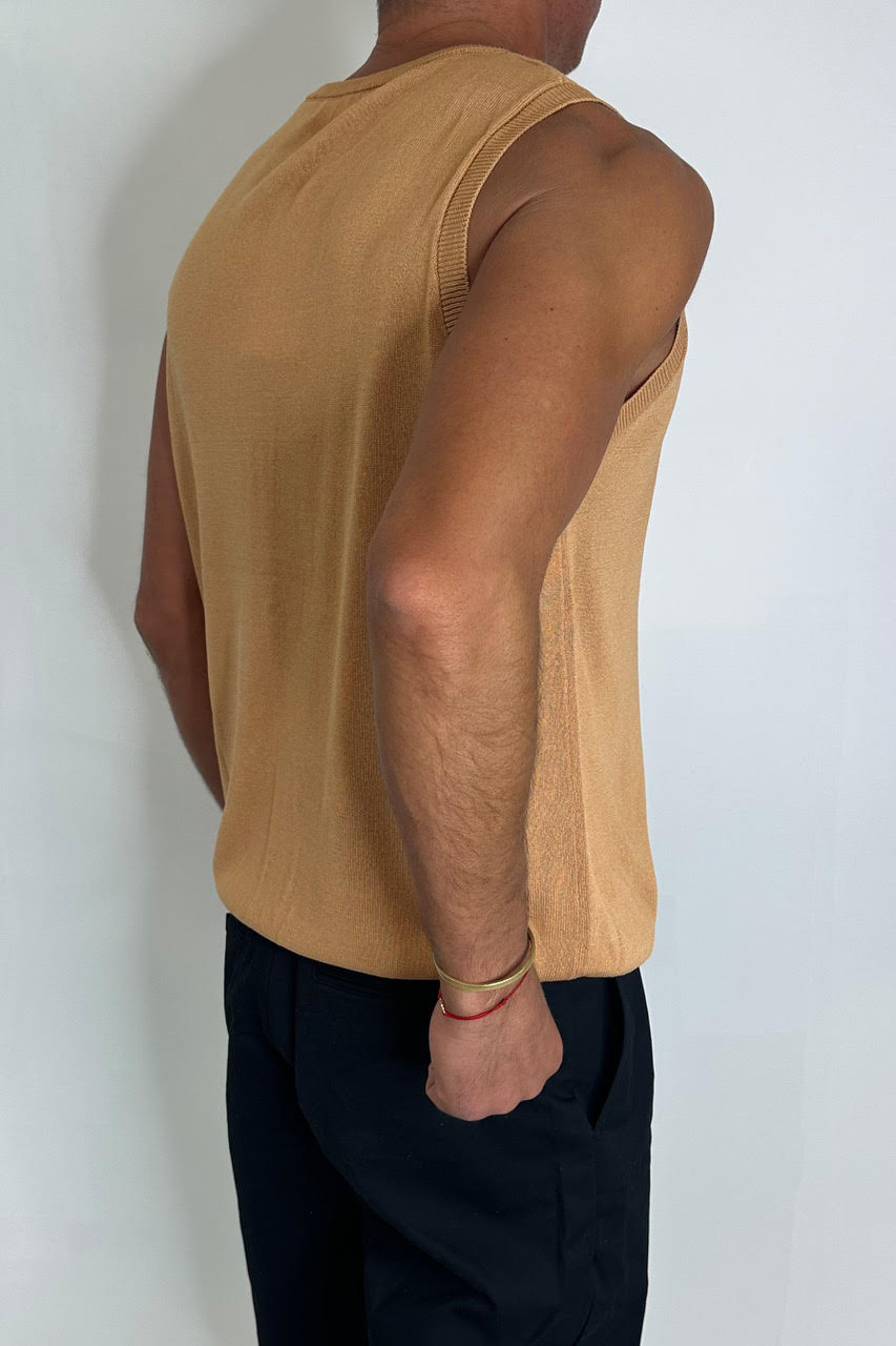 Knitted Crew Tank Rust