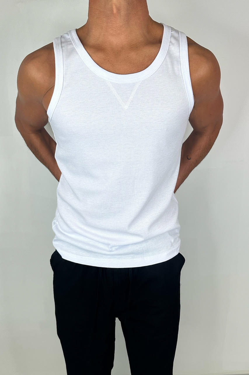 Ruben Fitted Tank White