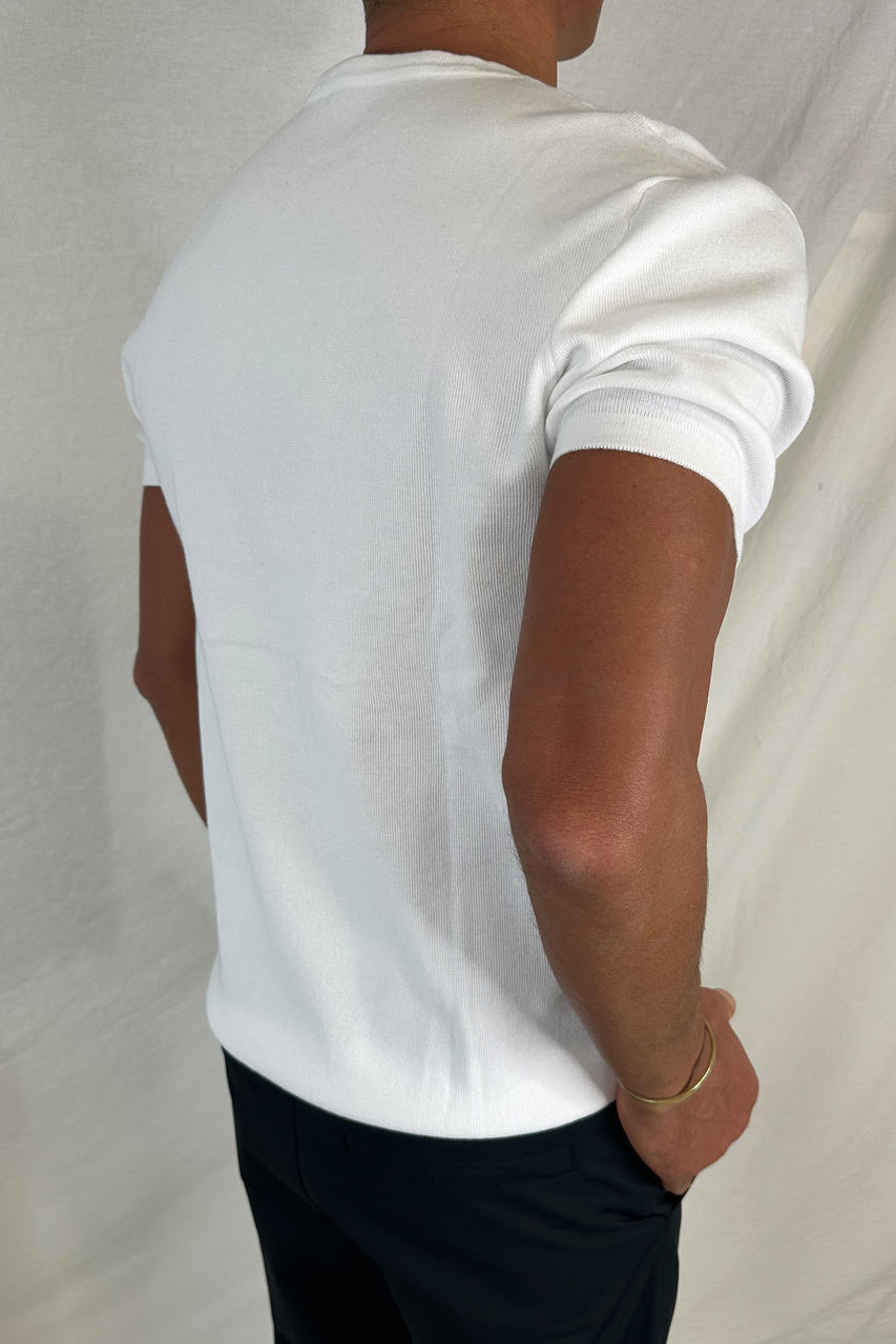 Vlad Fitted Knitted Tee White