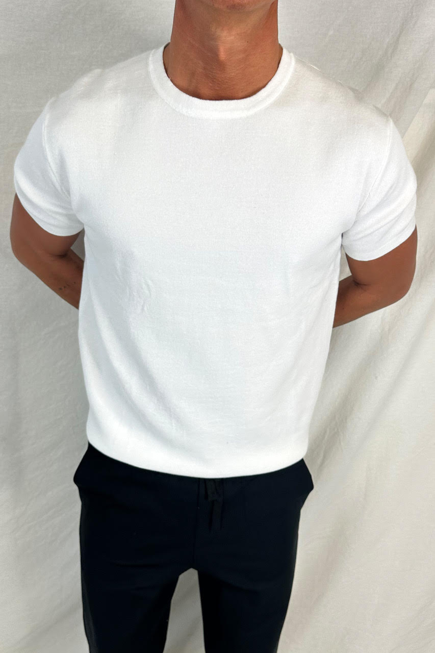 Vlad Fitted Knitted Tee White