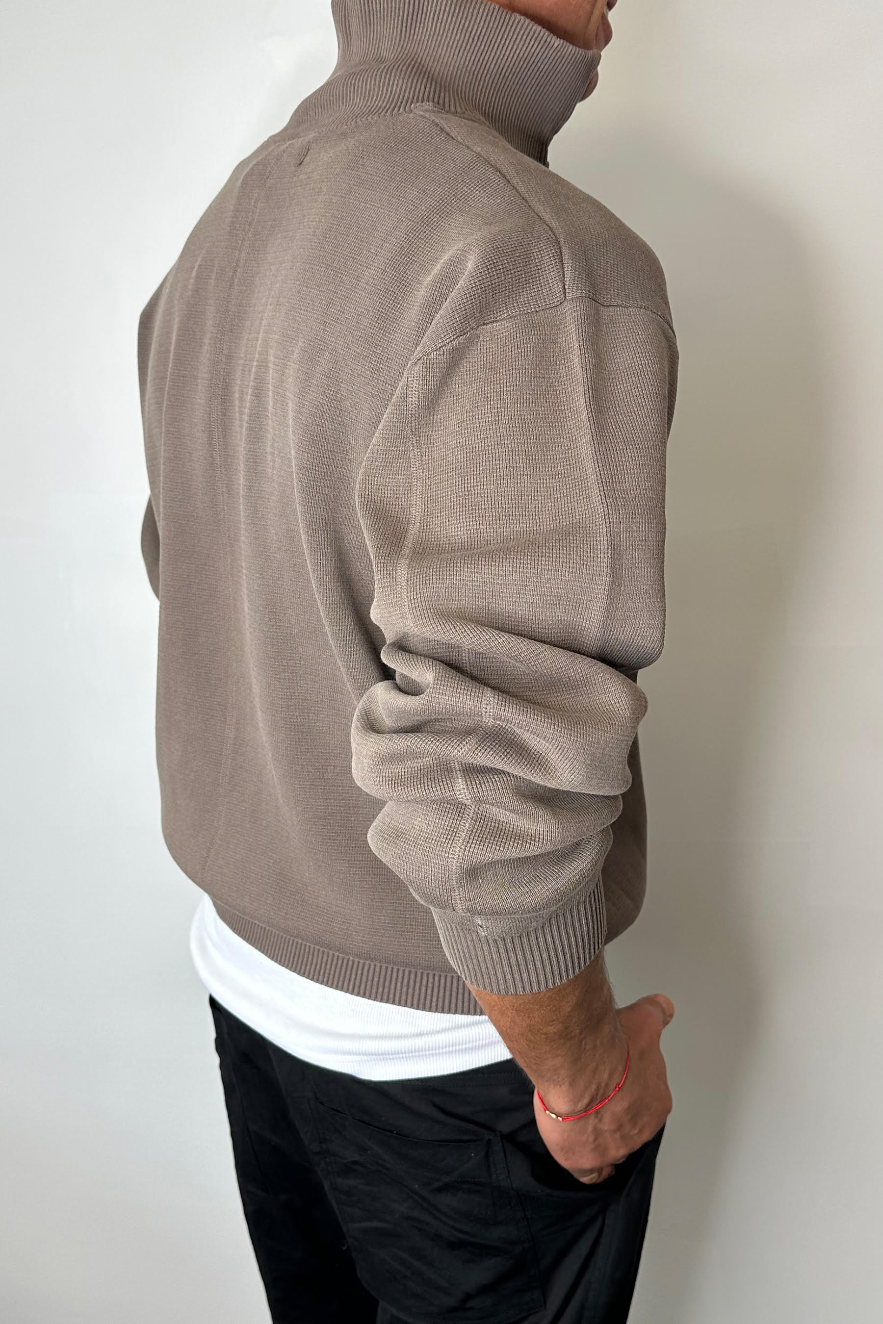 Calin Zip Up Knit Choc