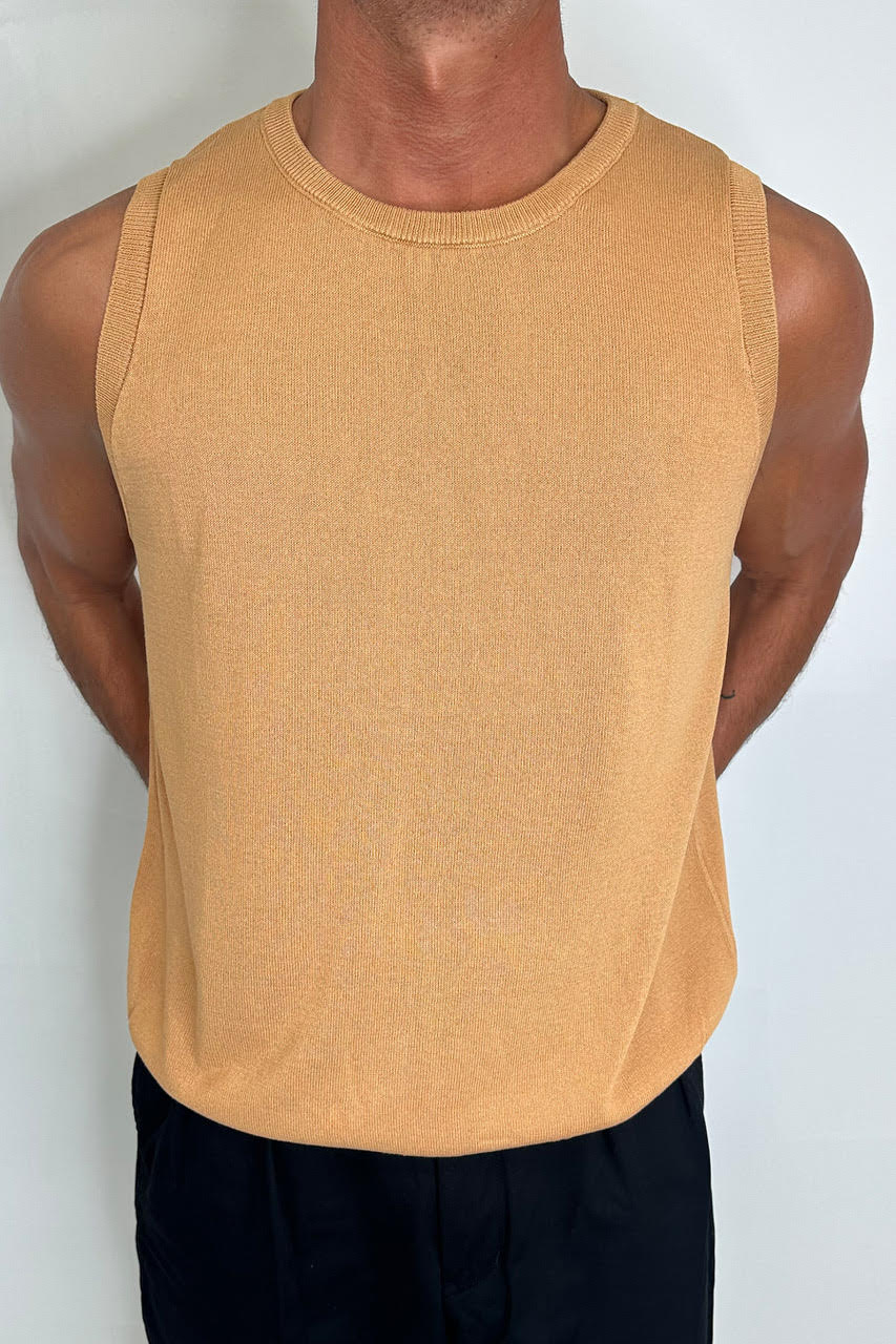 Knitted Crew Tank Rust