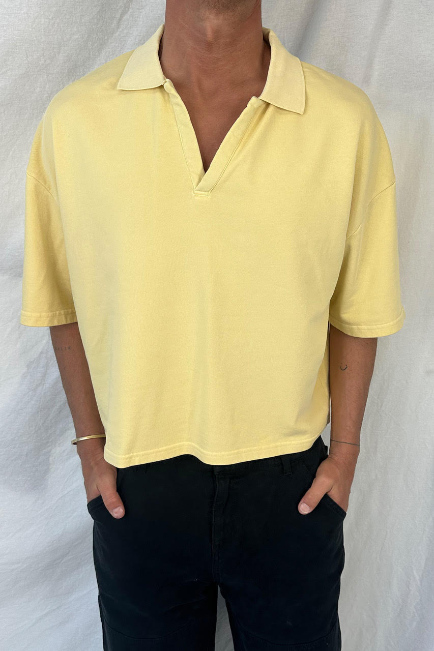 Jersey Crop Polo Butter