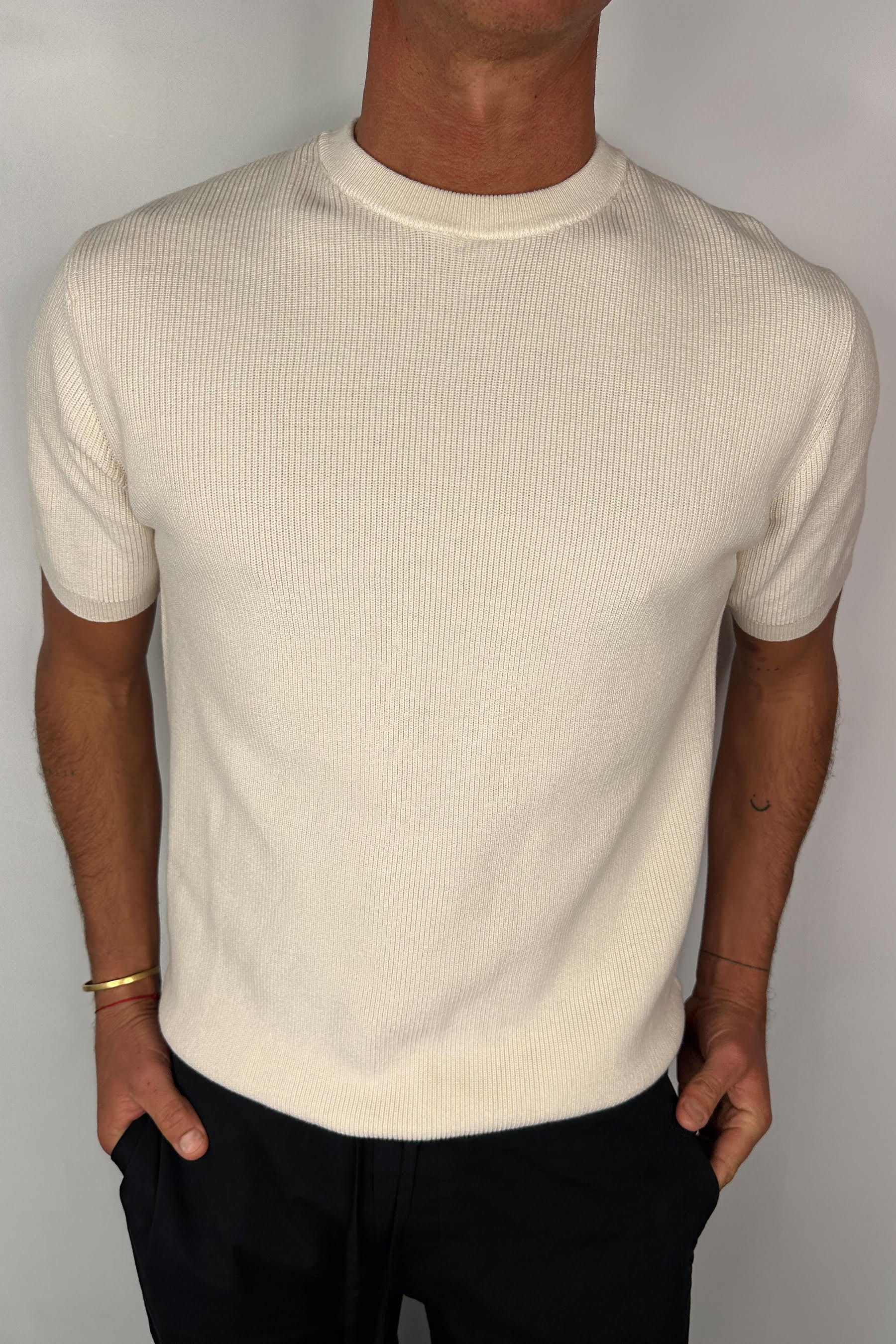 Knitted Crew Neck Tee Pastel